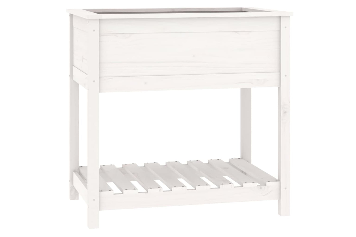 vidaXL 823781 Planter With Shelf White 82.5x54x81cm Solid Wood Pine