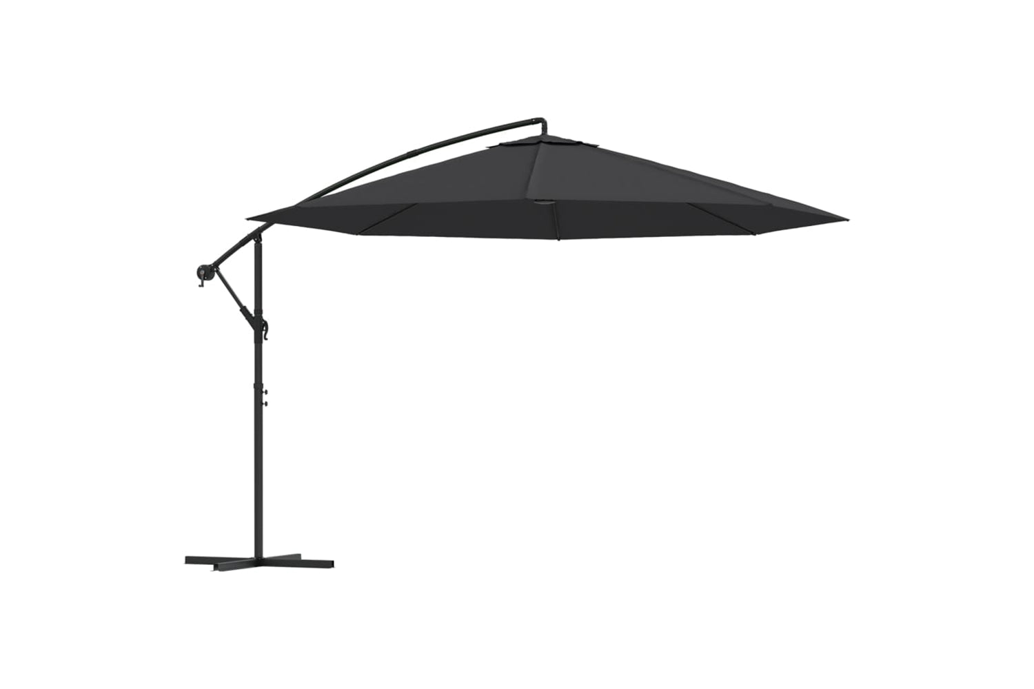 vidaXL 47130 Cantilever Umbrella With Aluminium Pole 350cm Black