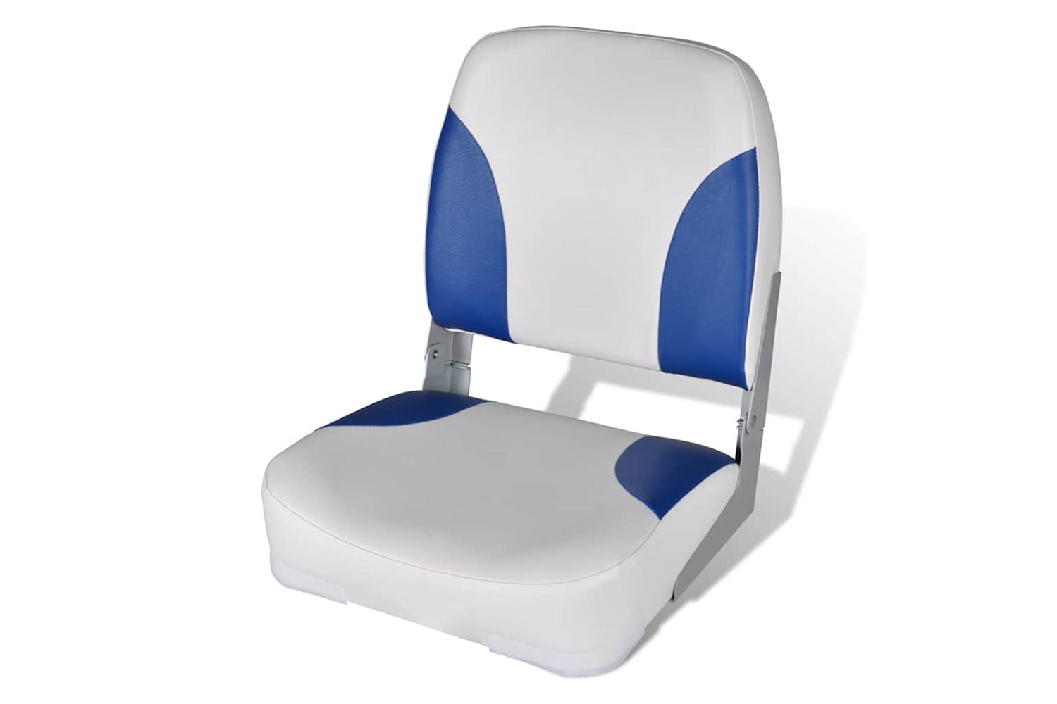 Vidaxl Boat Seat Foldable Backrest With Blue-white Pillow 41x36x48cm-2