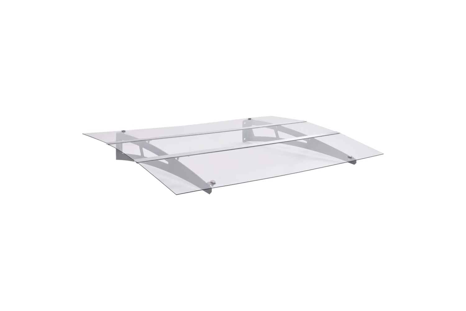 vidaXL 144828 Door Canopy Silver And Transparent 120x90cm Polycarbonate