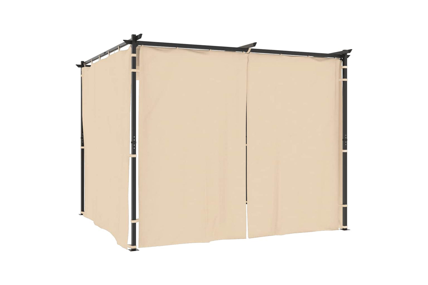 Vidaxl Gazebo With Curtains 3x3 M Cream Steel