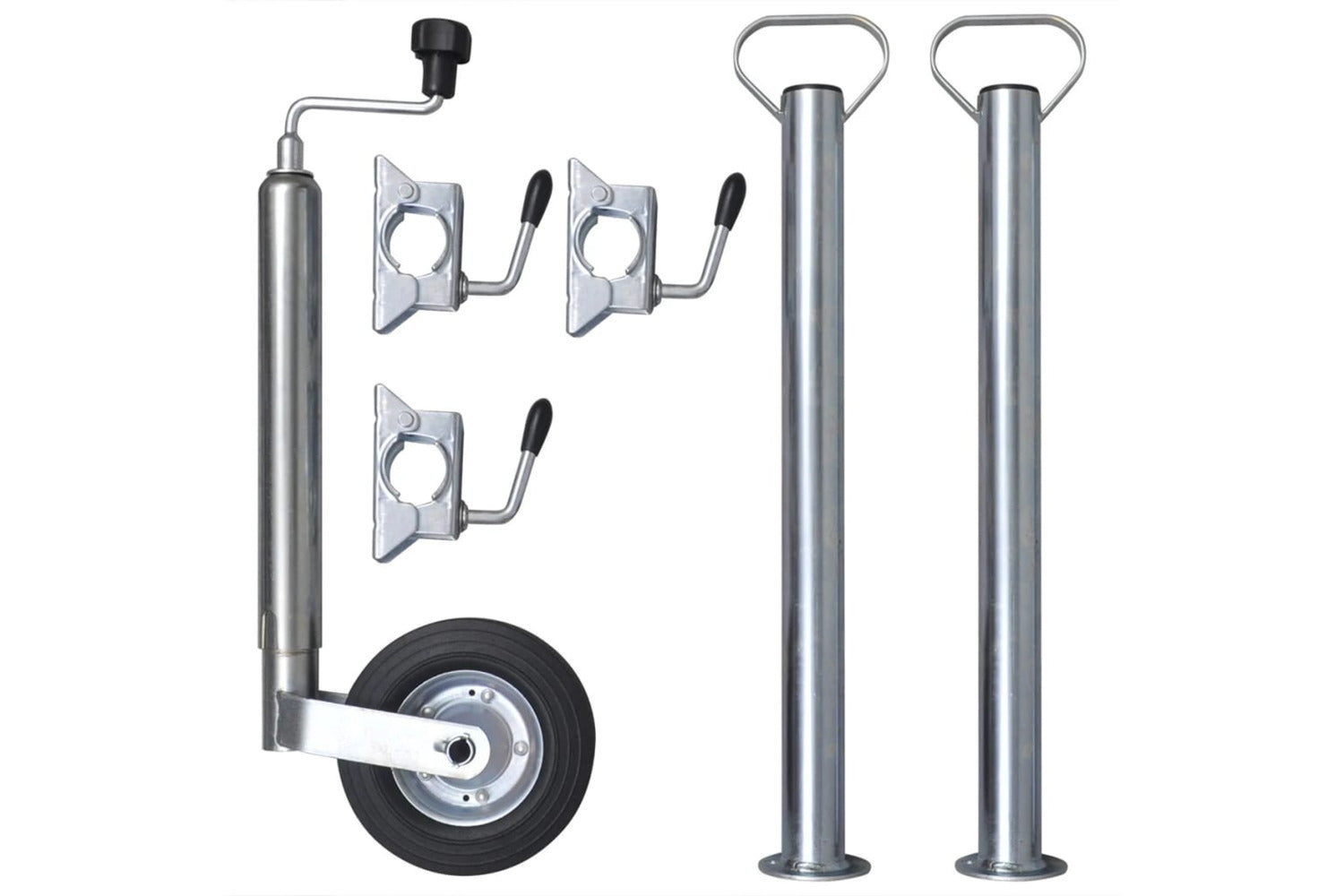 vidaXL 210308 48mm Jockey Wheel With 2 Support Tubes & 3 Split Clamps-2