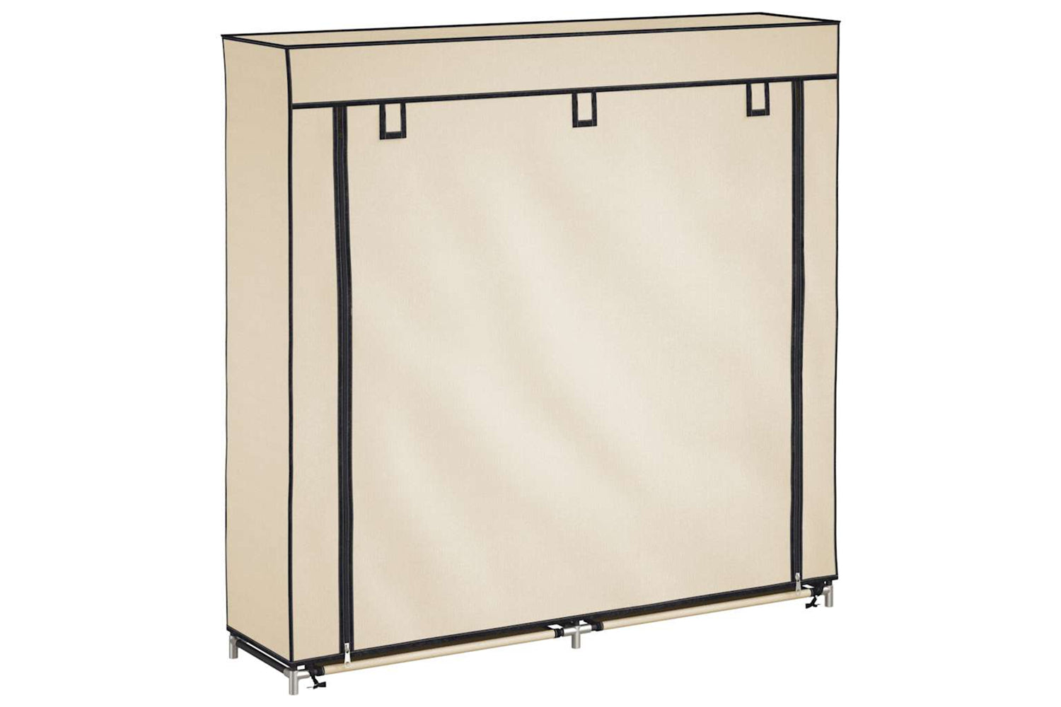 vidaXL 282433 Shoe Cabinet With Cover Cream 115x28x110cm Fabric