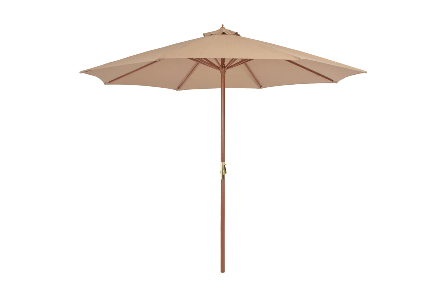 vidaXL 44496 Outdoor Parasol With Wooden Pole 300cm Taupe