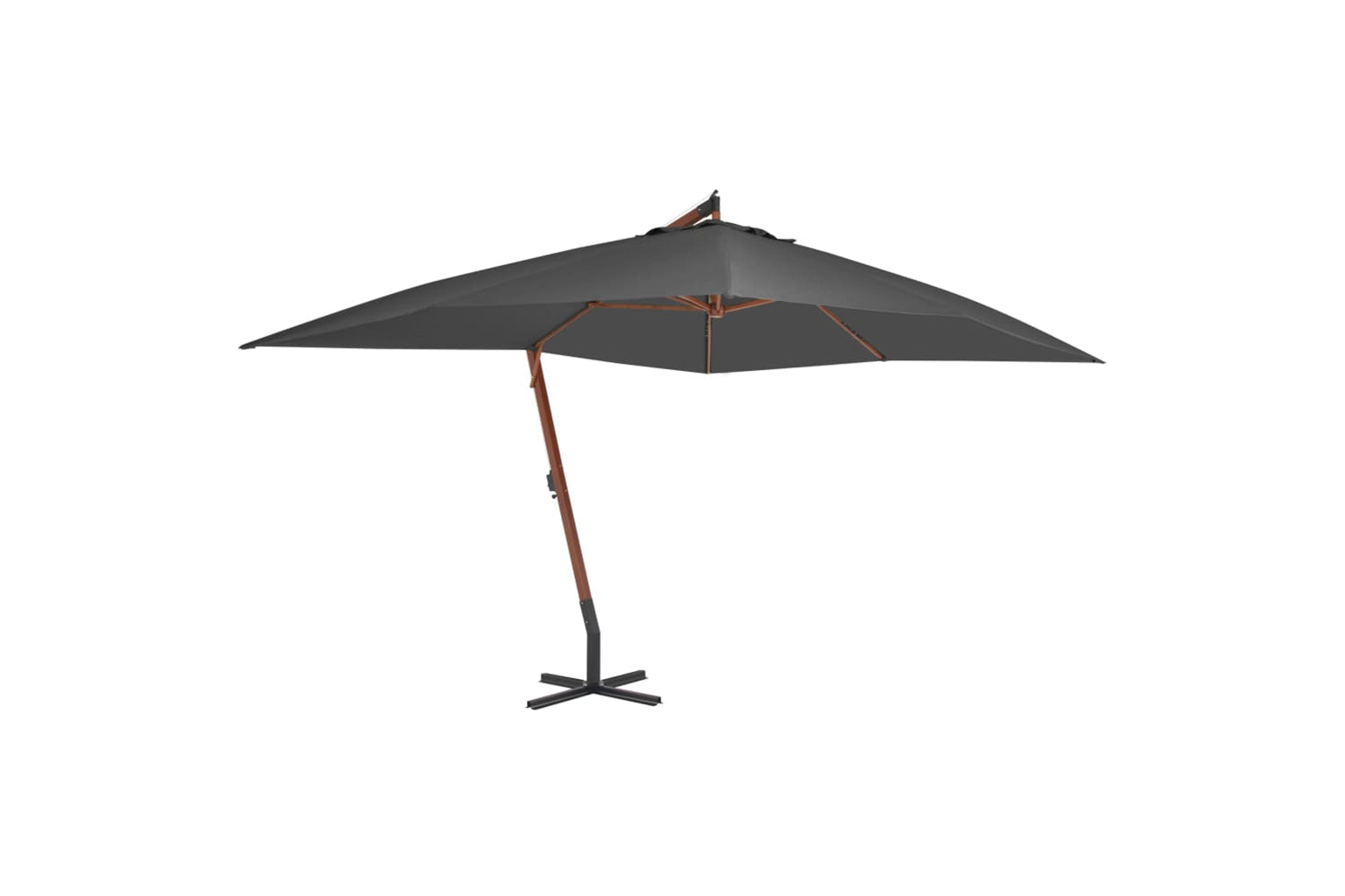 vidaXL 44491 Cantilever Umbrella With Wooden Pole 400x300cm Anthracite