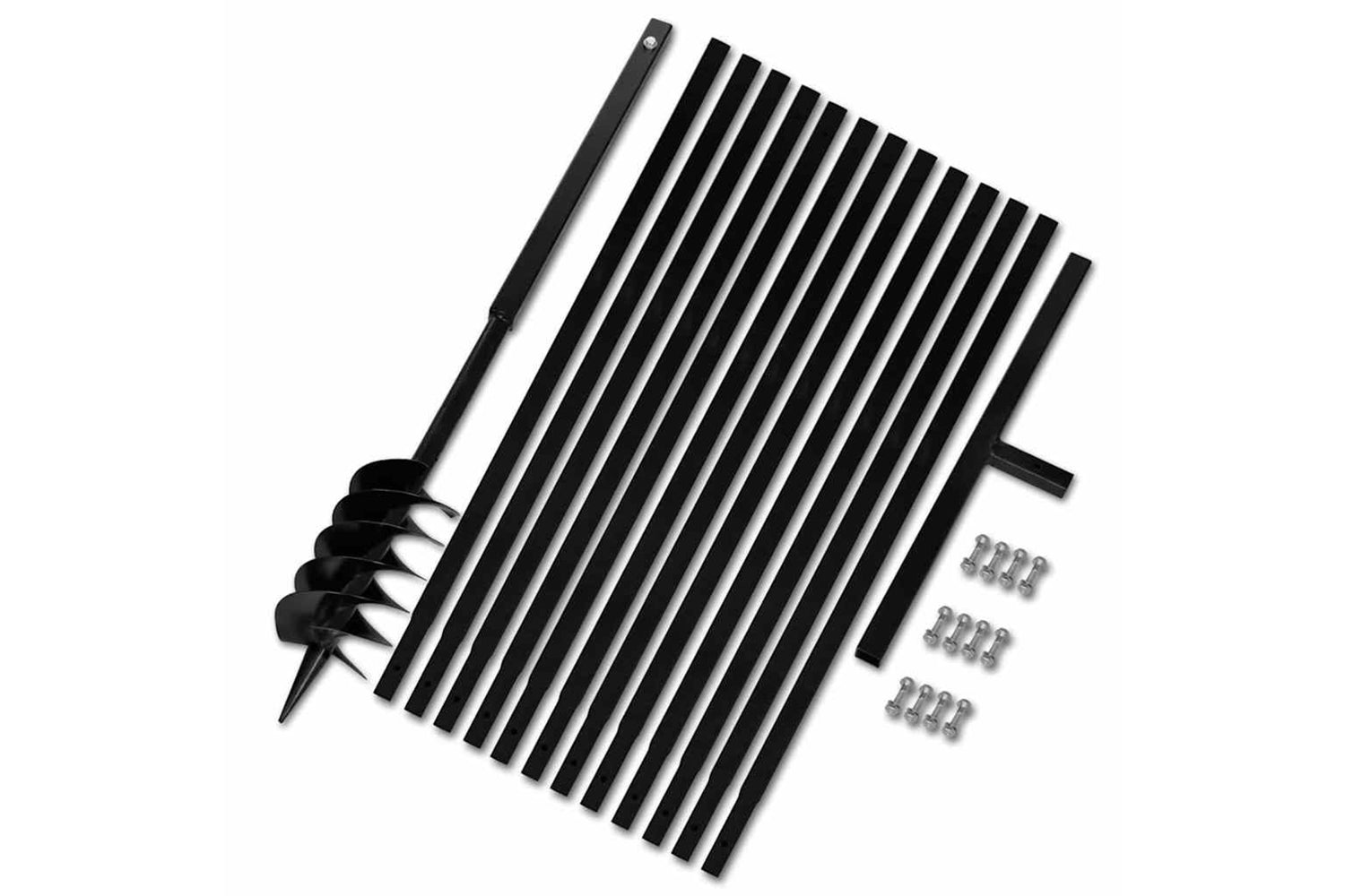 vidaXL 270525 Ground Drill With Handle 120mm With Extension Tube 13 M Steel