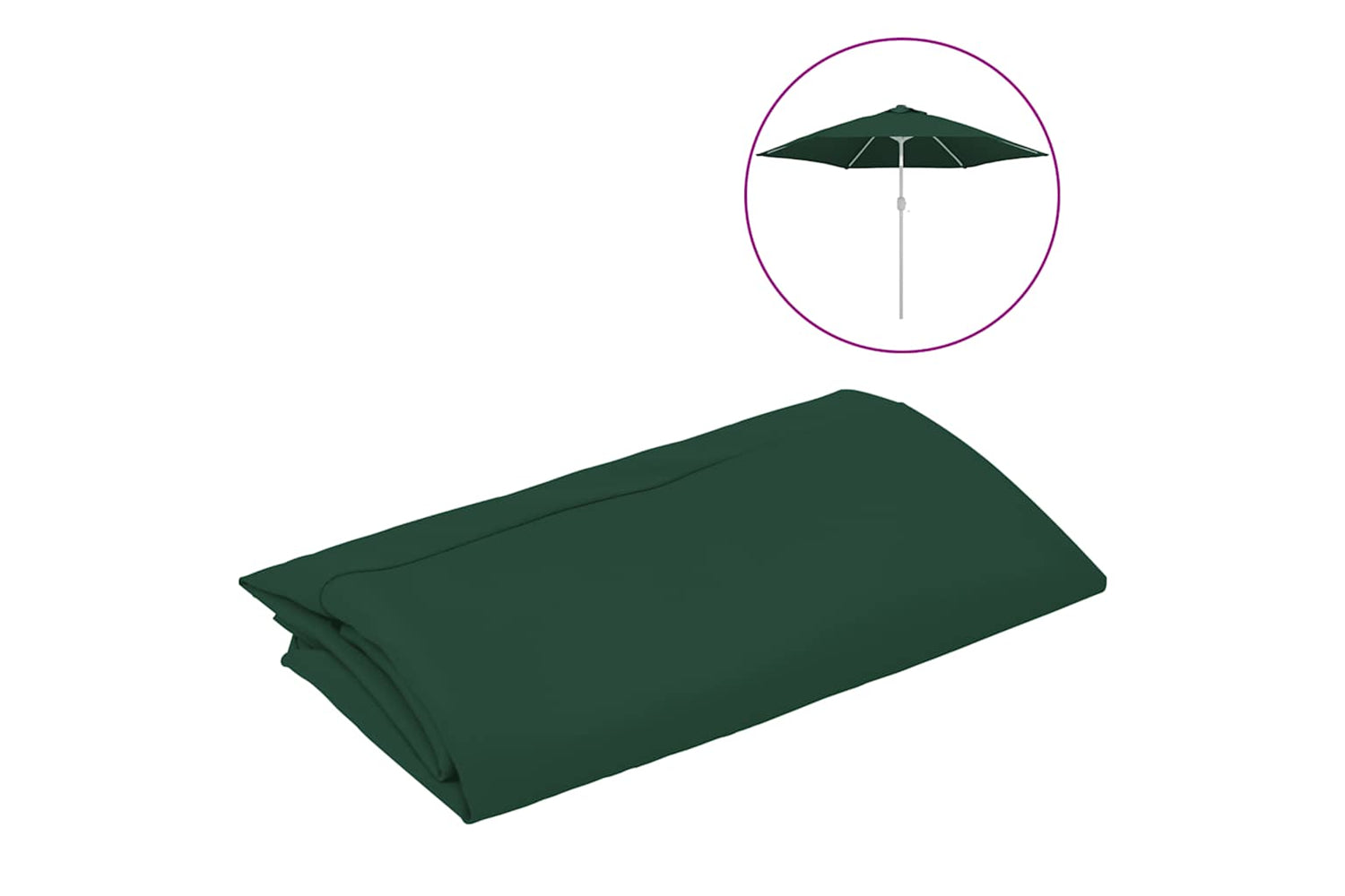vidaXL 313794 Replacement Fabric For Outdoor Parasol Green 300cm
