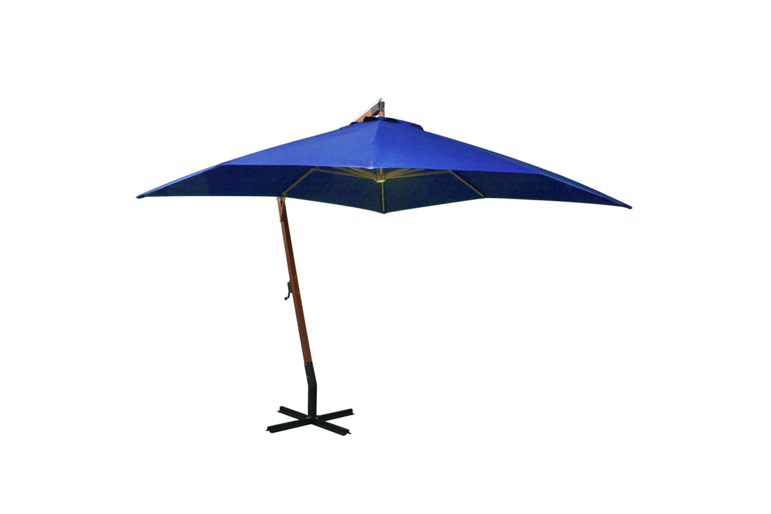 Vidaxl 313779 Hanging Parasol With Pole Azure Blue 3x3 M Solid Fir Wood