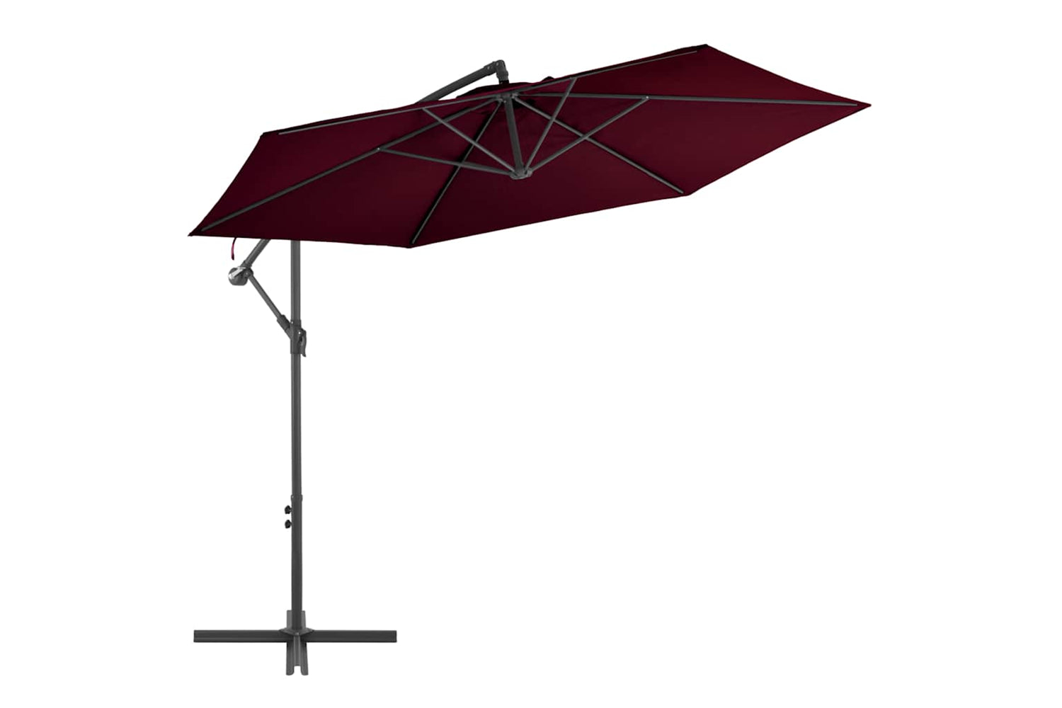 vidaXL 313754 Cantilever Umbrella With Aluminium Pole Bordeaux Red 300cm