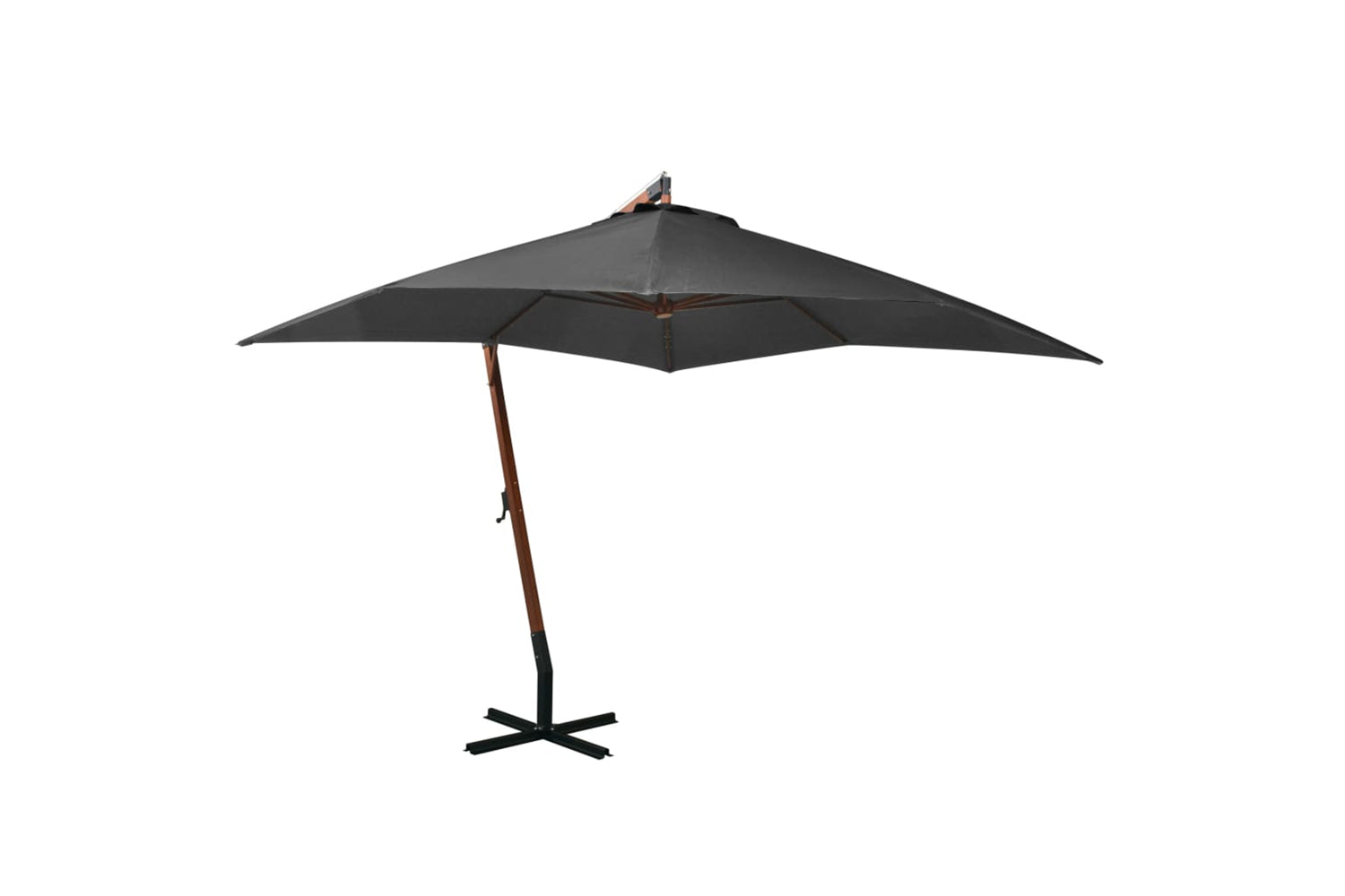 Vidaxl 313774 Hanging Parasol With Pole Anthracite 3x3 M Solid Fir Wood