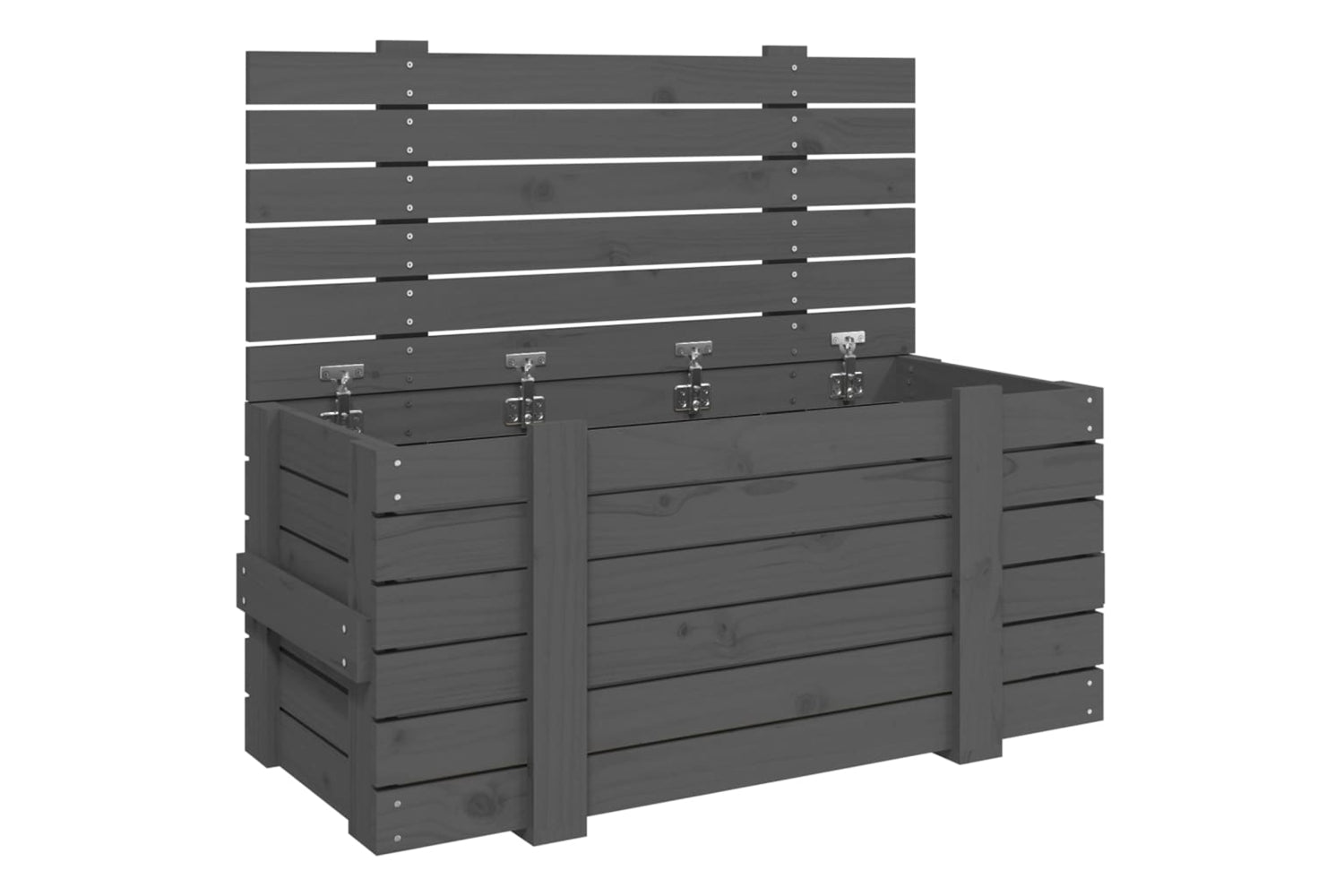 vidaXL 825000 Storage Box Grey 91x40.5x42cm Solid Wood Pine