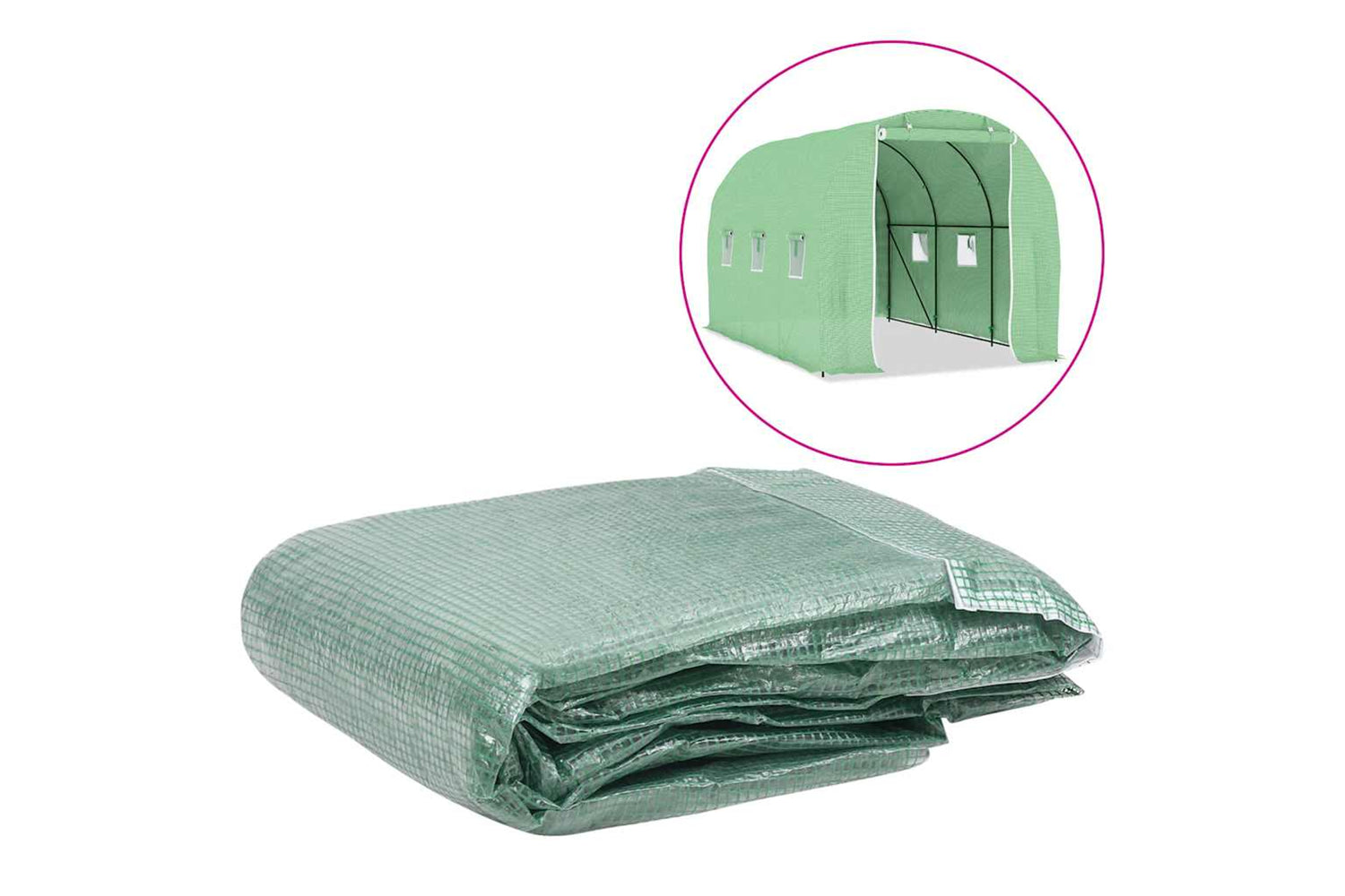 vidaXL 316448 Greenhouse Replacement Cover (6.86 mÂ²) 200x343x200cm Green