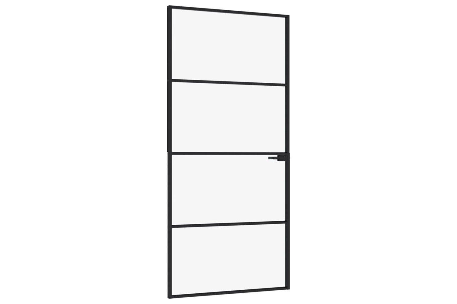 vidaXL 153660 Interior Door Black 93x201.5cm Tempered Glass&aluminium-2