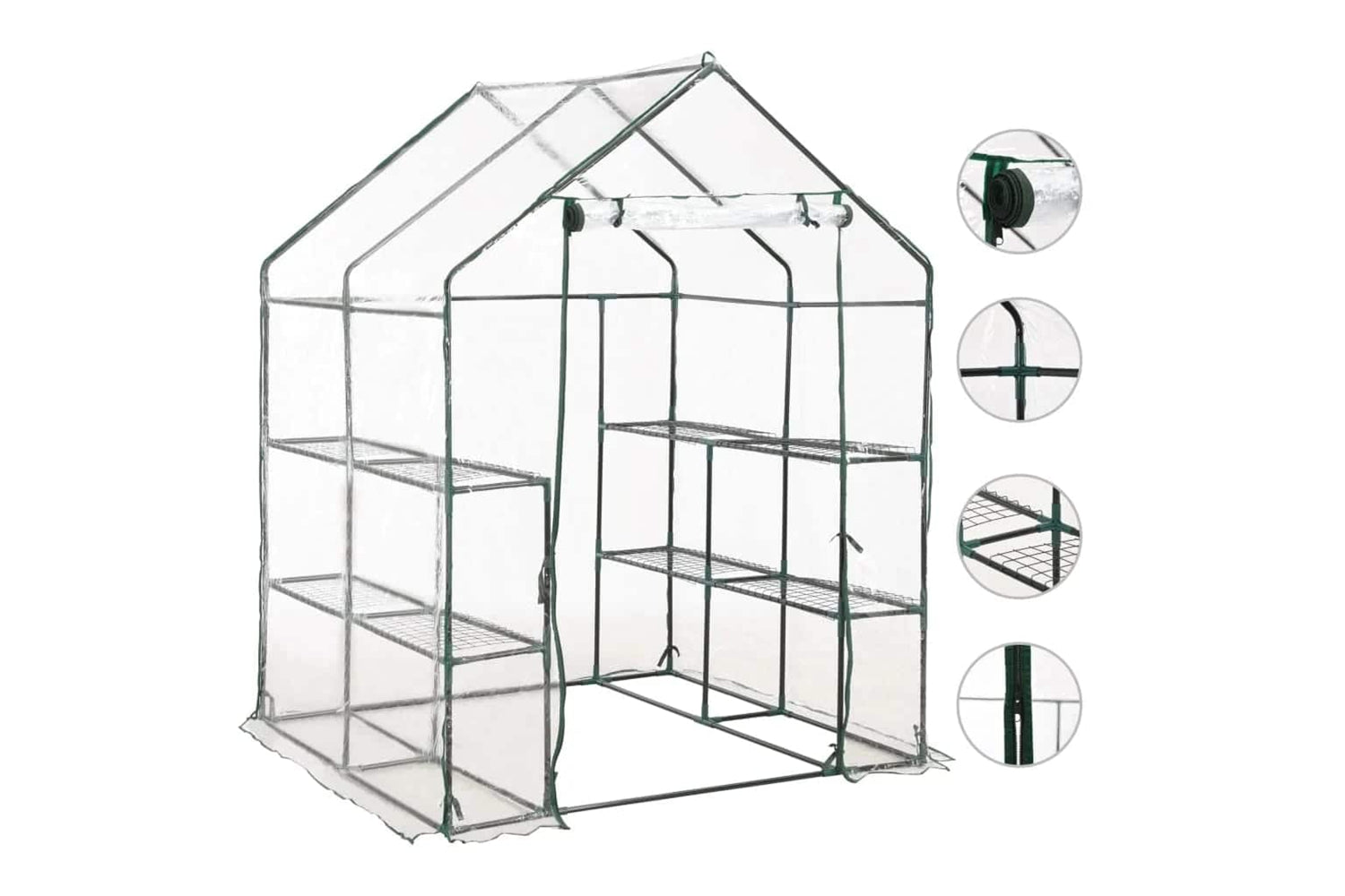 vidaXL 46914 Greenhouse With 8 Shelves 143x143x195cm