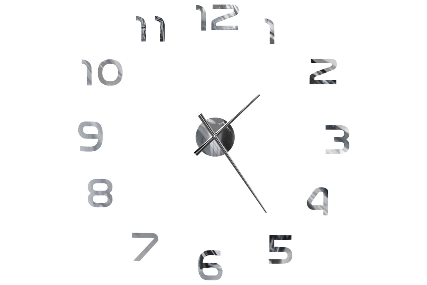 Vidaxl 50634 3D Wall Clock Modern Design 100 cm | Silver