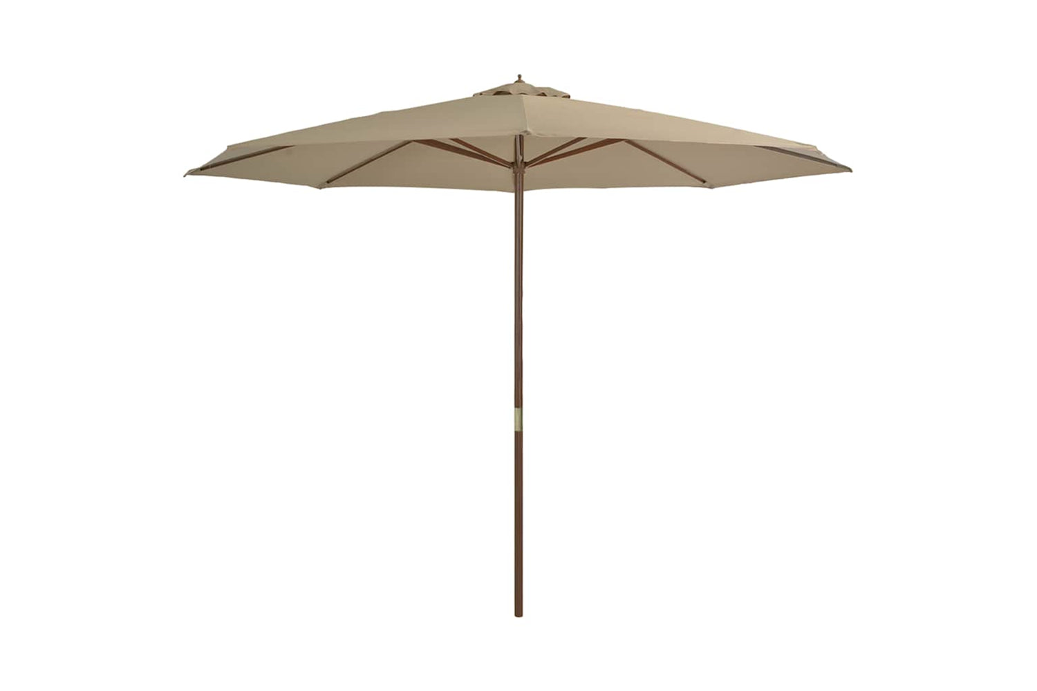 vidaXL 44530 Outdoor Parasol With Wooden Pole 350cm Taupe