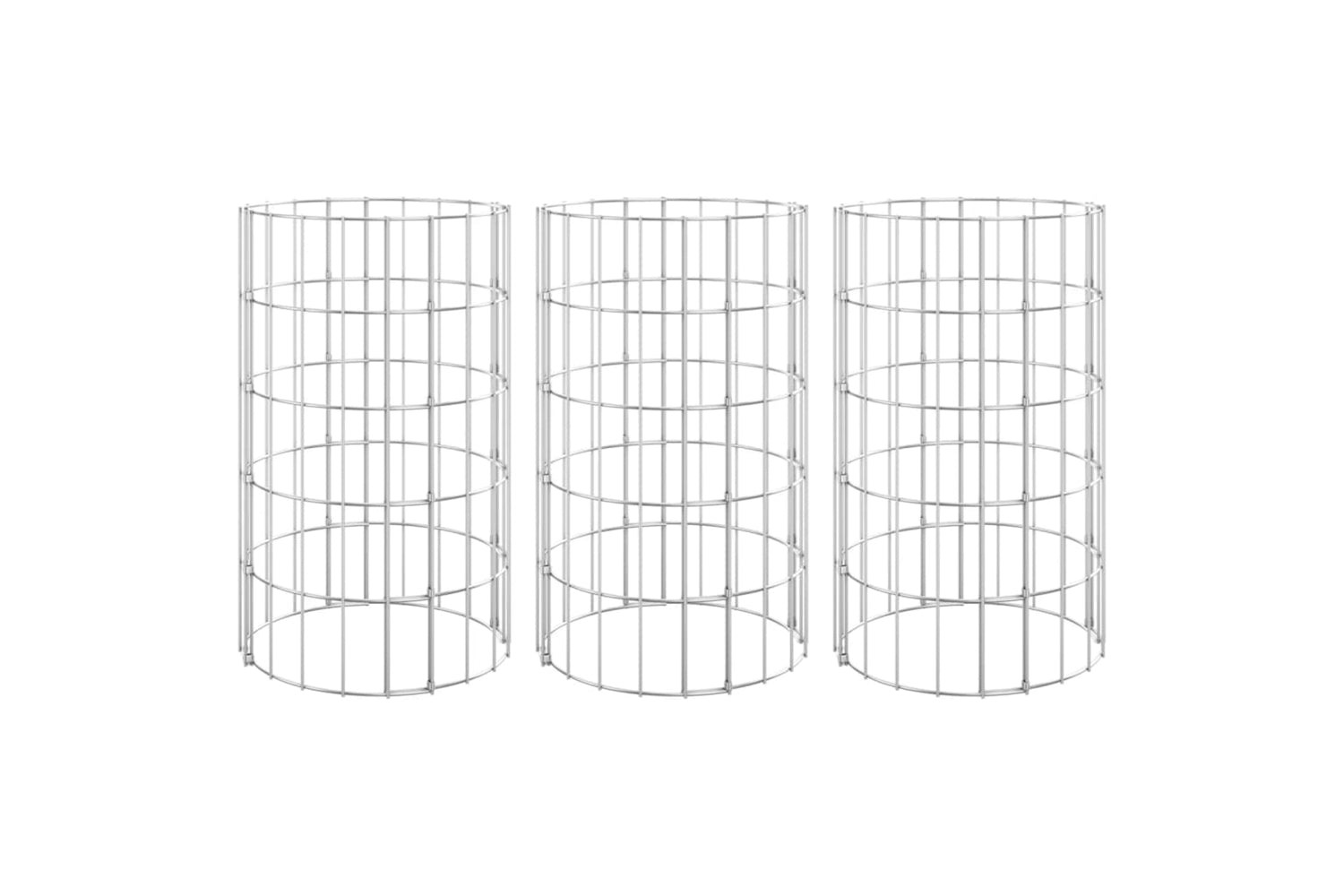 vidaXL 152019 Circular Gabion Raised Beds 3 Pcs Galvanised Steel ÃƒÂƒÃ‚Â˜30x50cm
