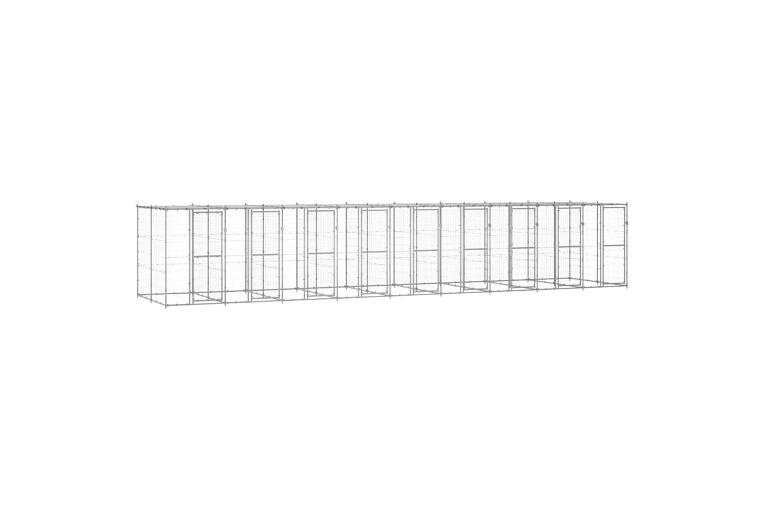Vidaxl 3082278 Outdoor Dog Kennel Galvanised Steel With Roof 21.78 M2