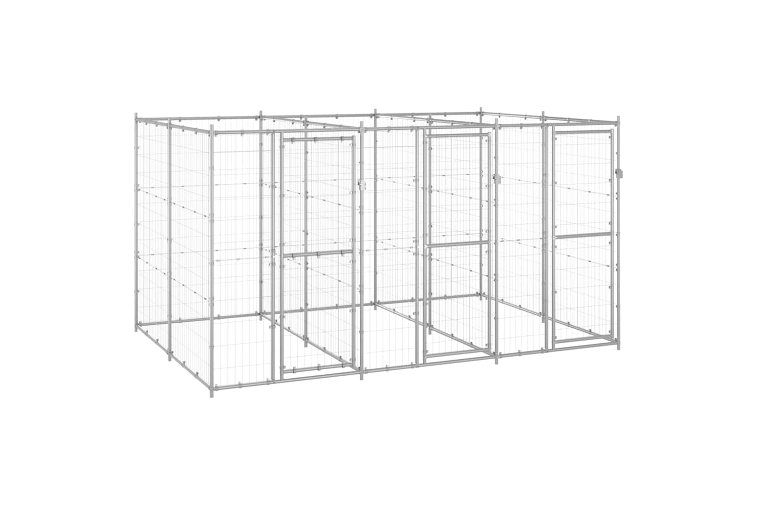 Vidaxl 3082283 Outdoor Dog Kennel Galvanised Steel 7.26 M2