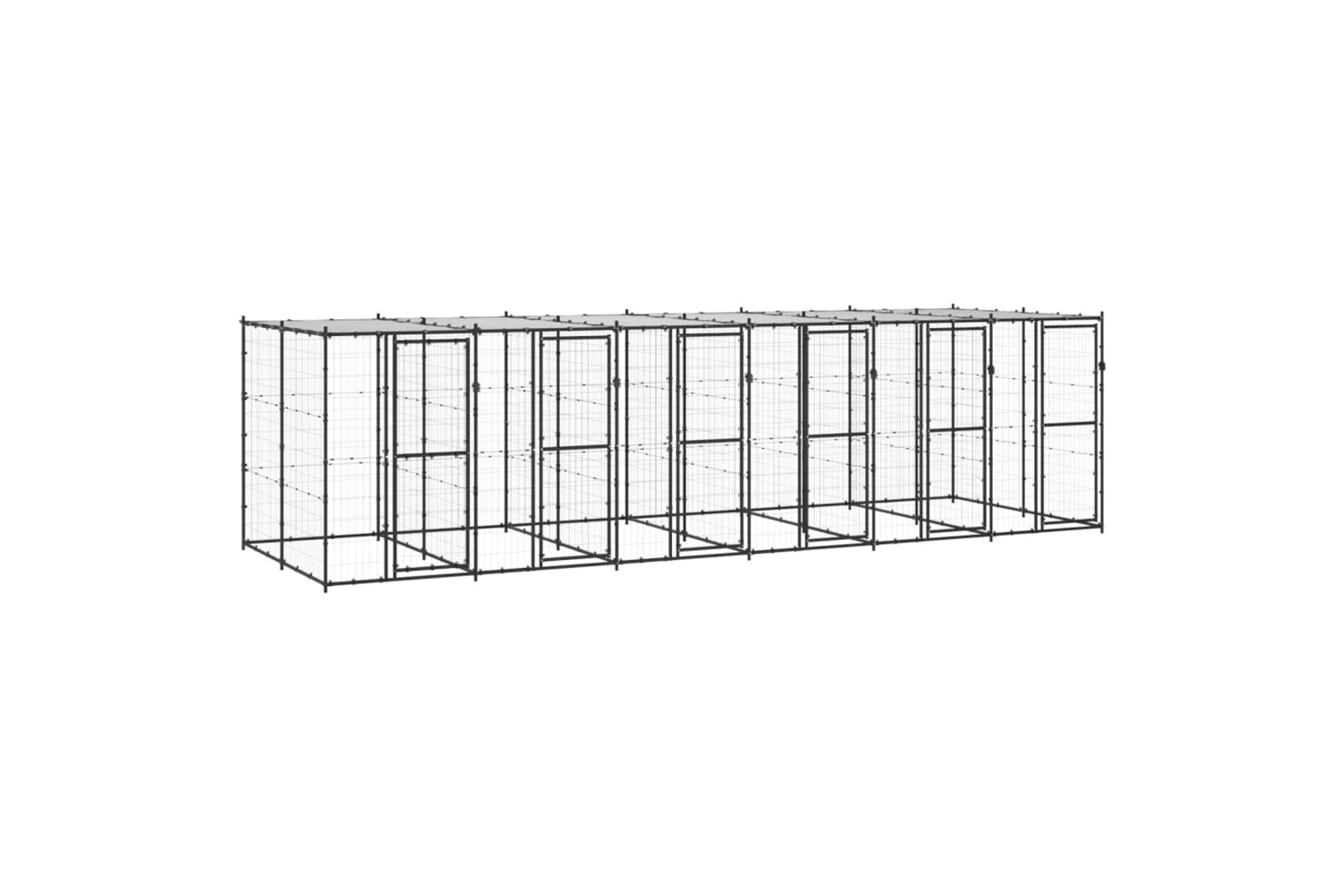 Vidaxl 3082253 Outdoor Dog Kennel Steel With Roof 14.52 M2