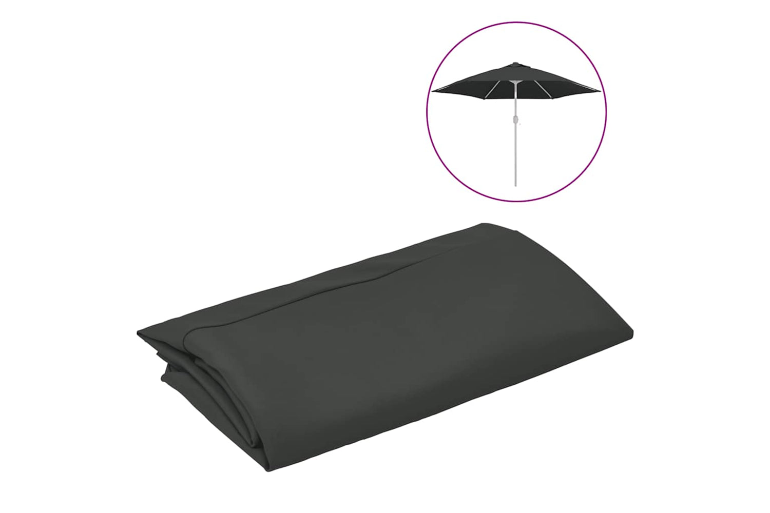 vidaXL 313796 Replacement Fabric For Outdoor Parasol Anthracite 300cm