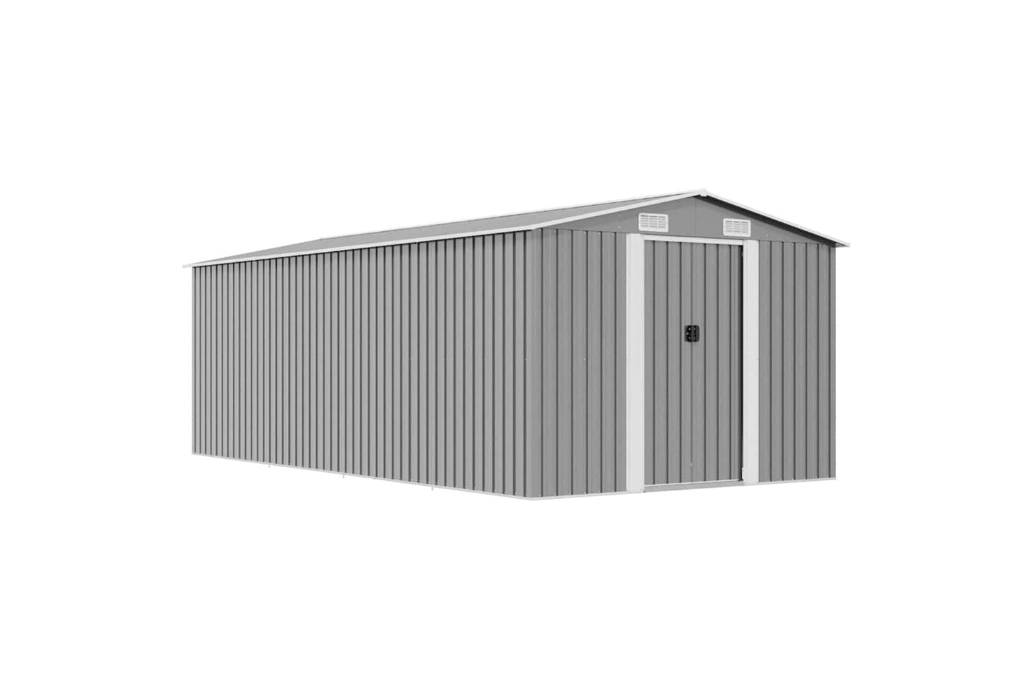 vidaXL 143349 Garden Shed 257x489x181cm Metal Grey