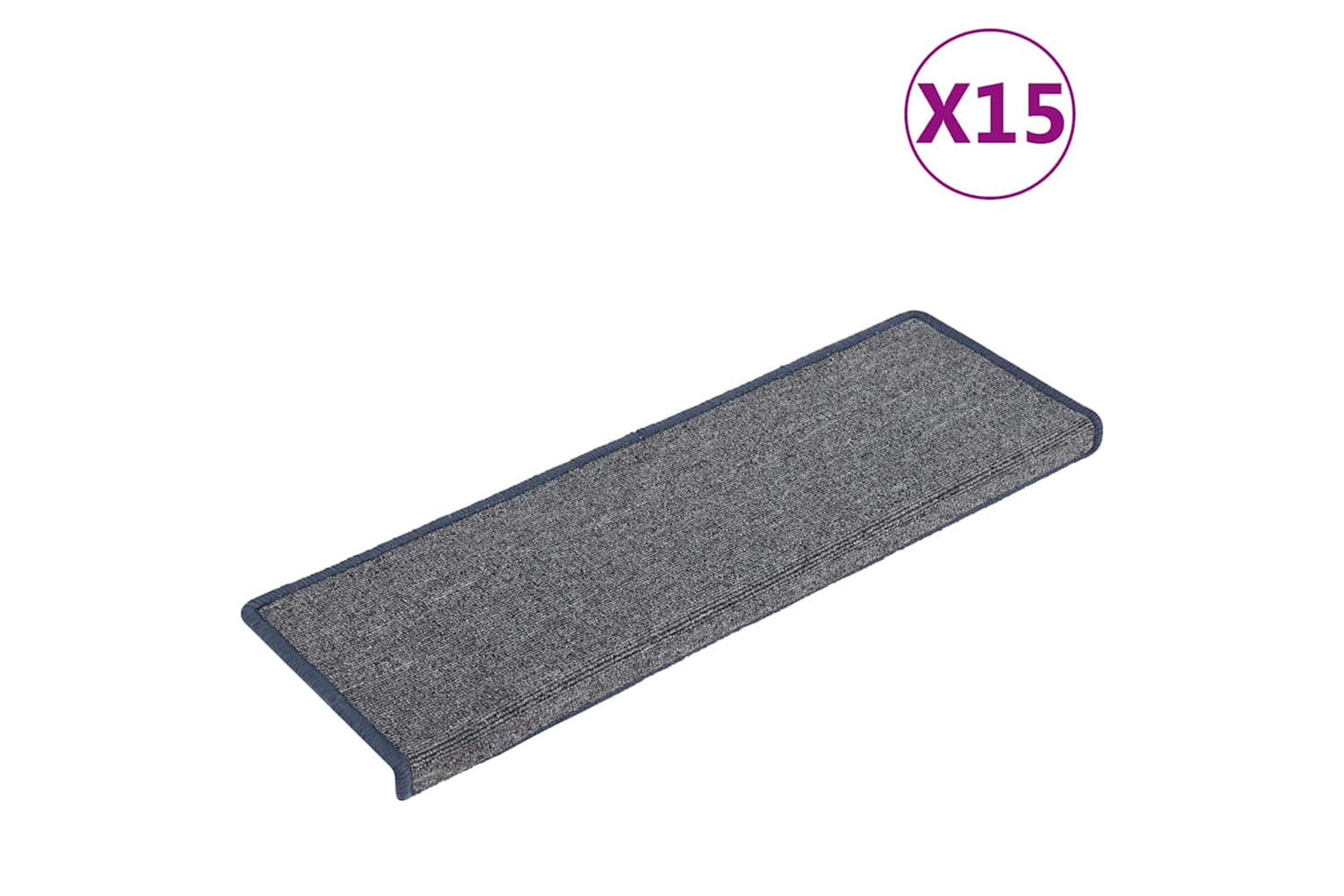 vidaXL 326200 Carpet Stair Treads 15 Pcs 65x21x4cm Purple And Blue