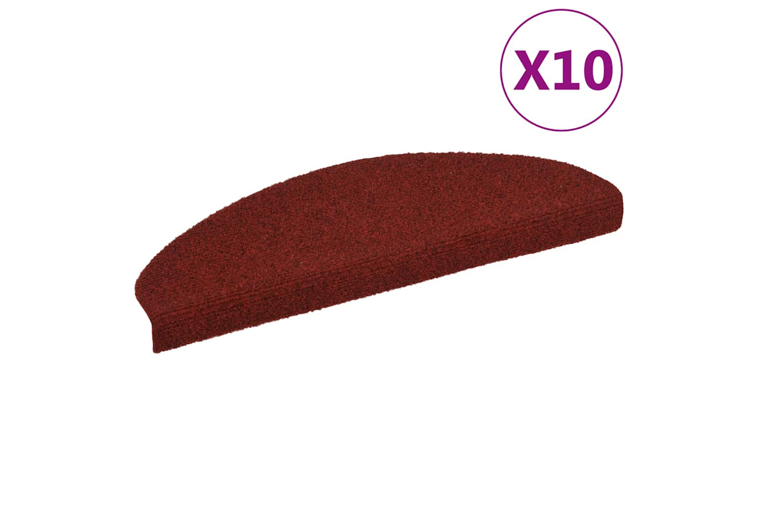 vidaXL 149707 Self-adhesive Stair Mats 10 Pcs Red 65x21x4cm Needle Punch