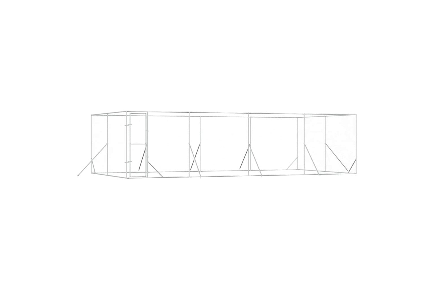 Vidaxl 3190463 Outdoor Dog Kennel Silver 8x4x2 M Galvanised Steel