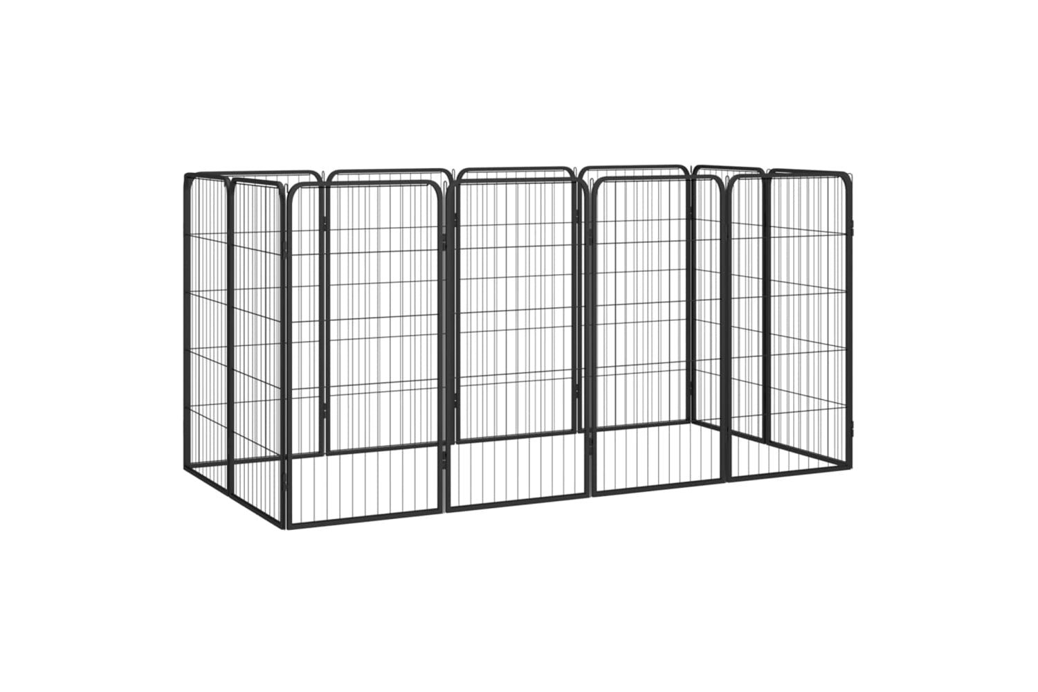 vidaXL 3115959 12-panel Dog Playpen Black 50x100cm Powder-coated Steel