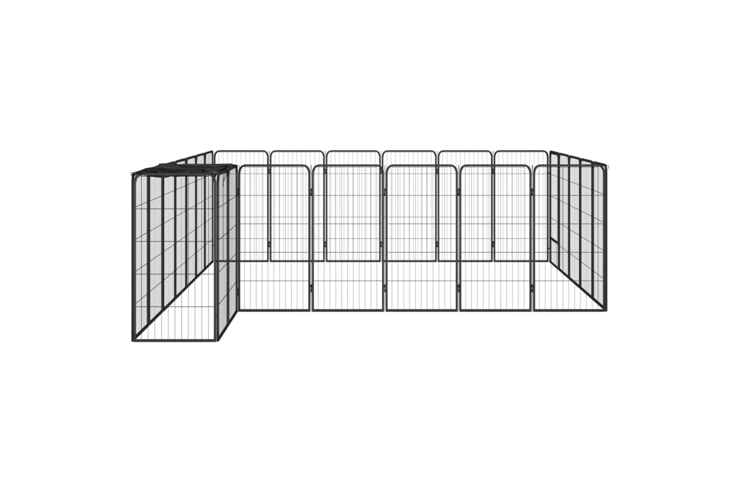 vidaXL 3115952 26-panel Dog Playpen Black 50x100cm Powder-coated Steel-3