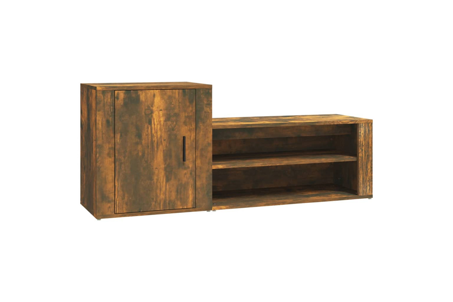 vidaXL 816749 Shoe Cabinet Smoked Oak 130x35x54cm Engineered Wood