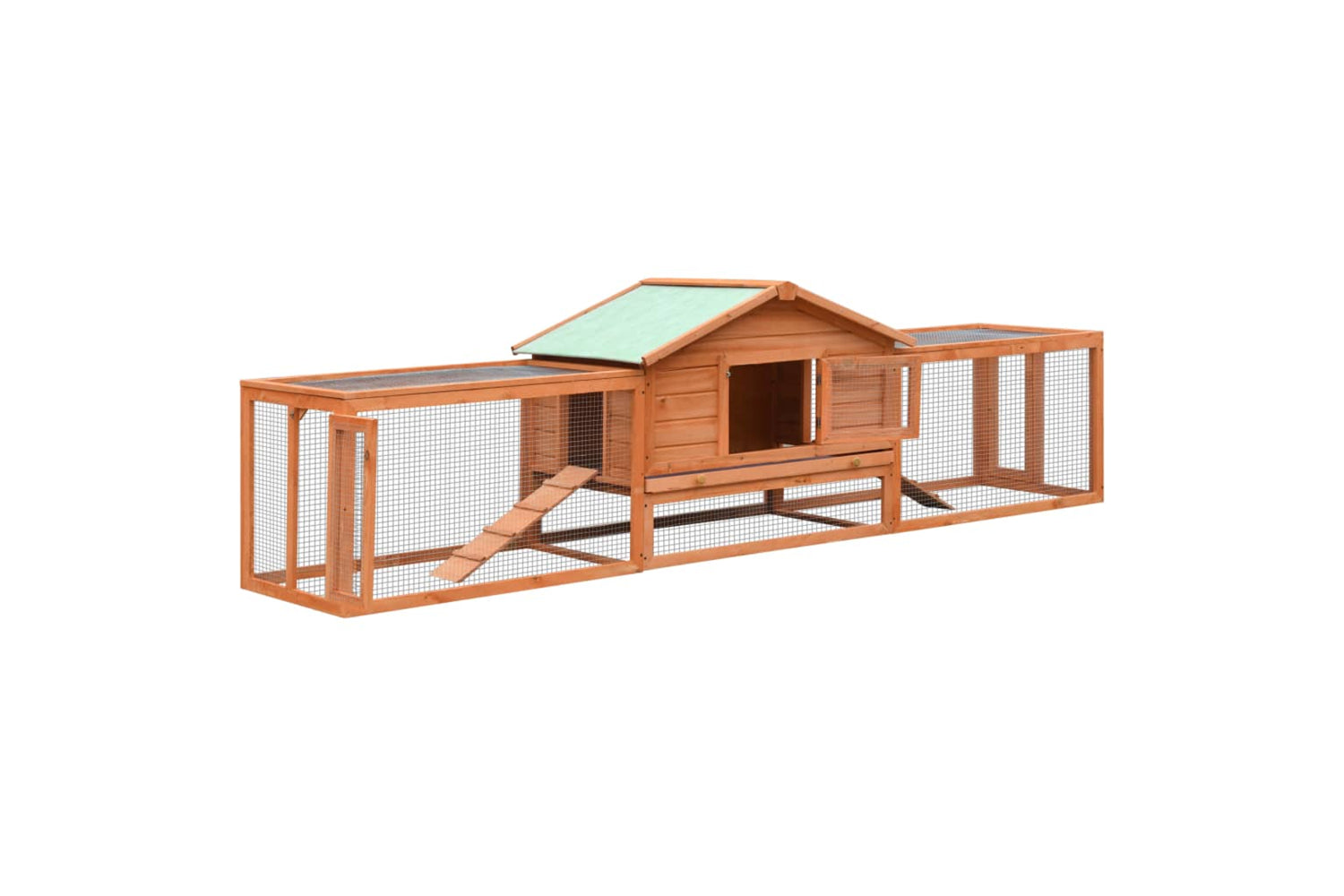 vidaXL 170642 Rabbit Hutch Solid Pine & Fir Wood 310x70x87cm