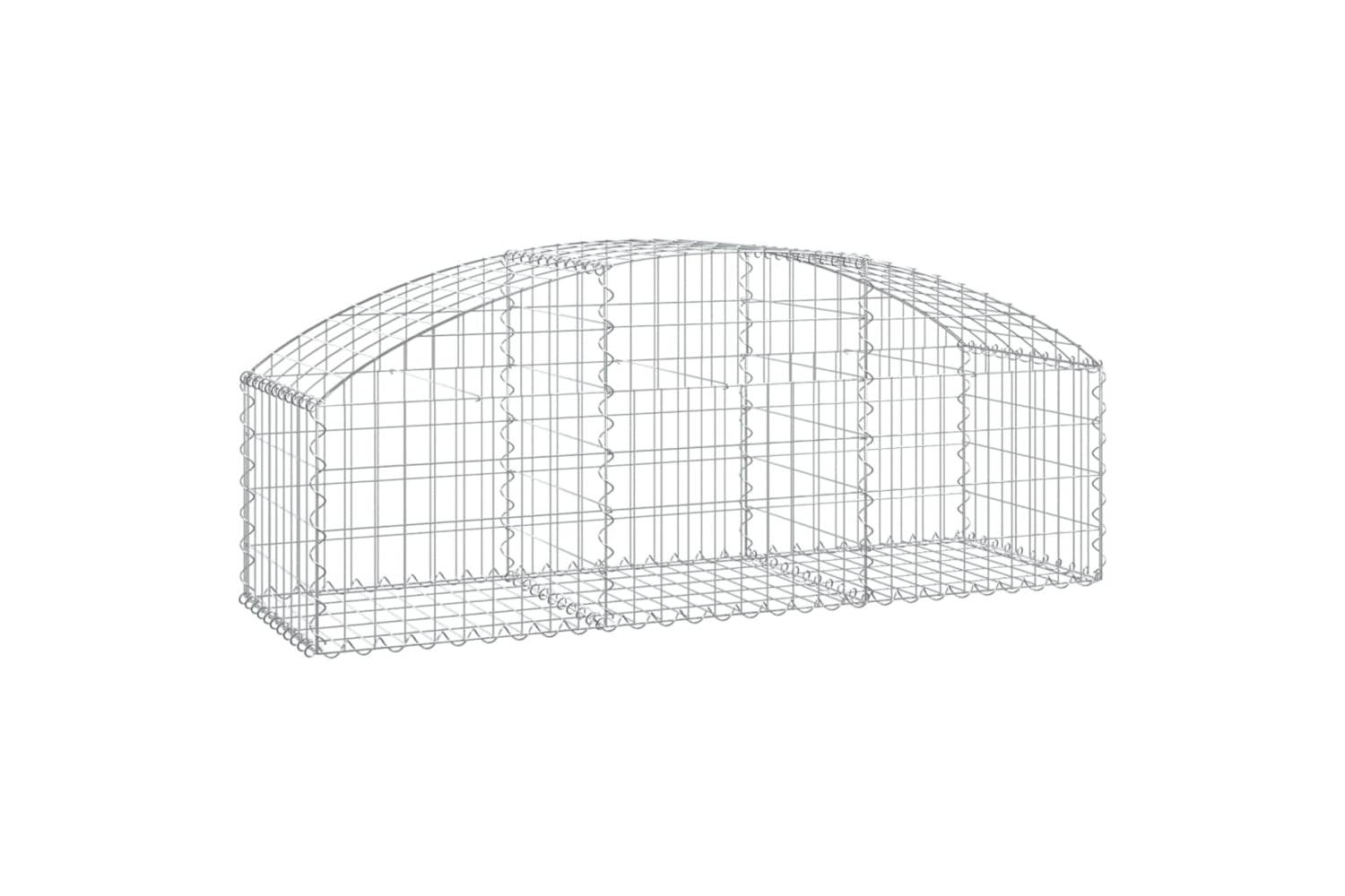 vidaXL 153452 Arched Gabion Basket 150x50x40/60cm Galvanised Iron