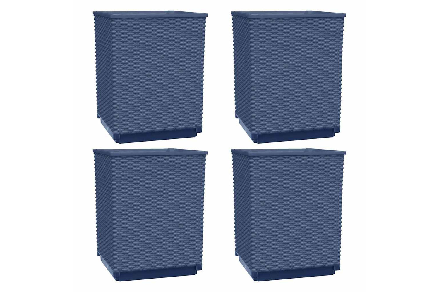vidaXL 364185 Planters 4 Pcs Dark Grey 30x30x37cm Polypropylene