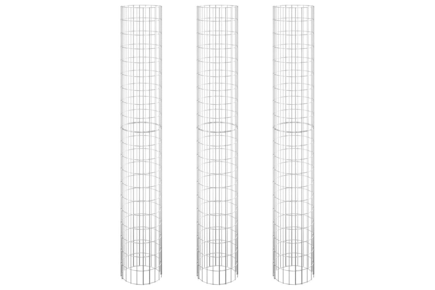 vidaXL 152022 Circular Gabion Raised Beds 3 Pcs Galvanised Steel ÃƒÂƒÃ‚Â˜30x200cm