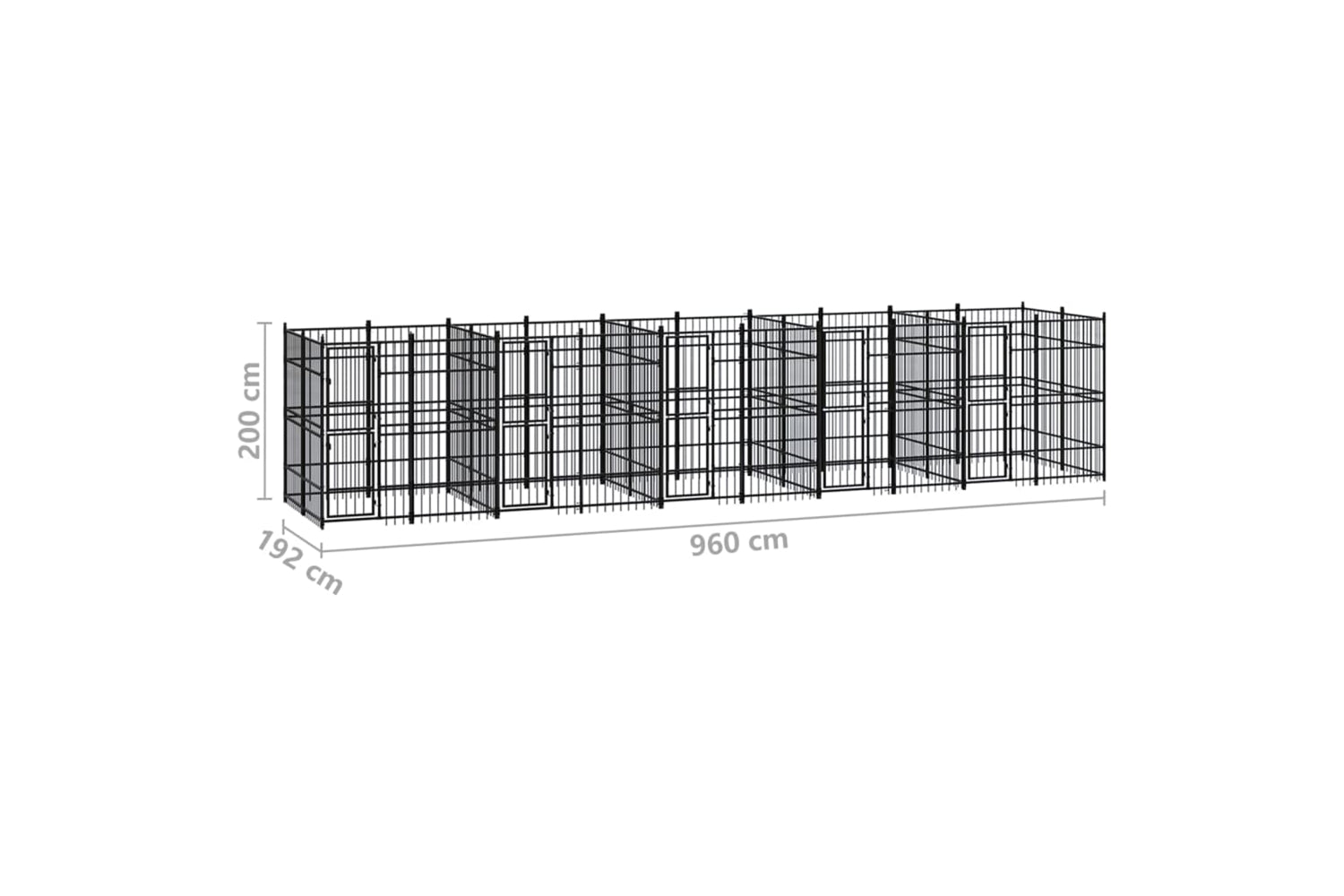 Vidaxl 3098013 Outdoor Dog Kennel Steel 18.43 M2-7
