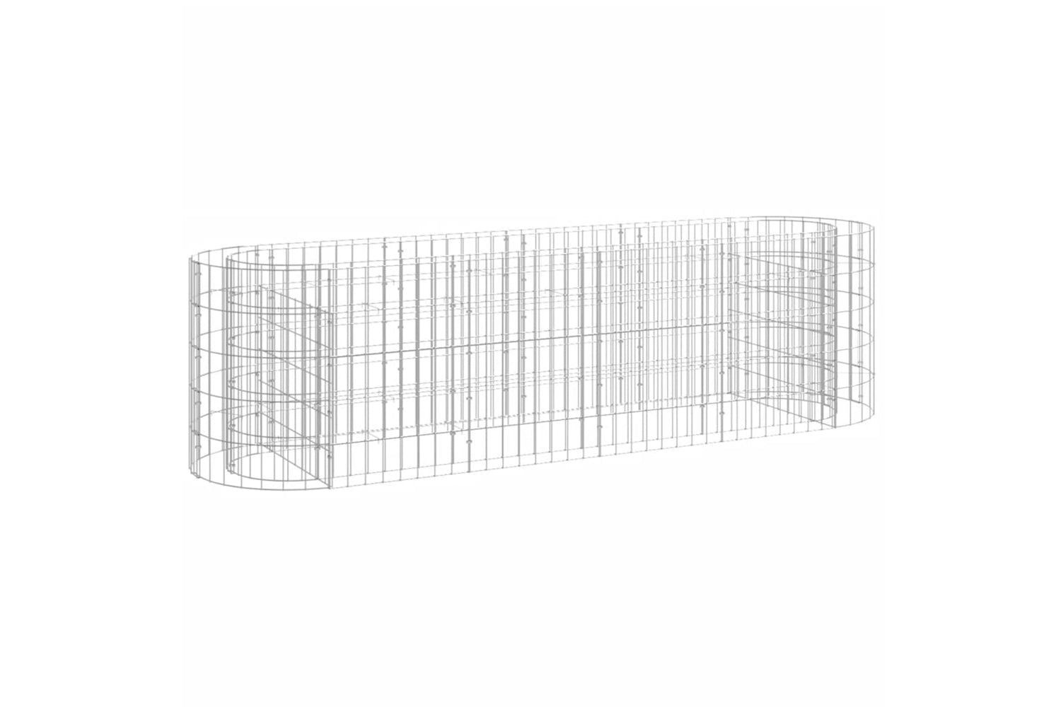 vidaXL 152025 Gabion Raised Bed Galvanised Iron 190x50x50cm