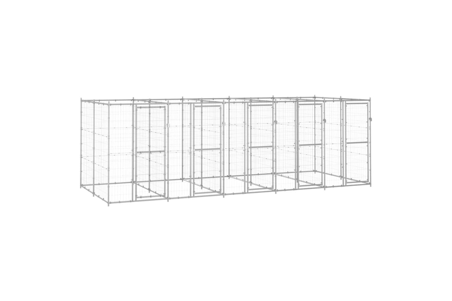 Vidaxl 3082285 Outdoor Dog Kennel Galvanised Steel 12.1 M2