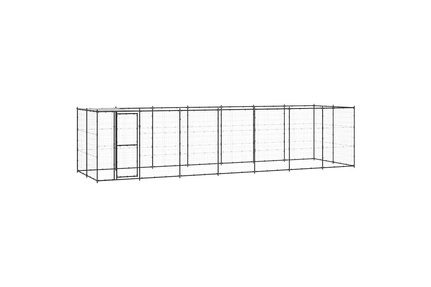Vidaxl 3082295 Outdoor Dog Kennel Steel With Roof 16.94 M2