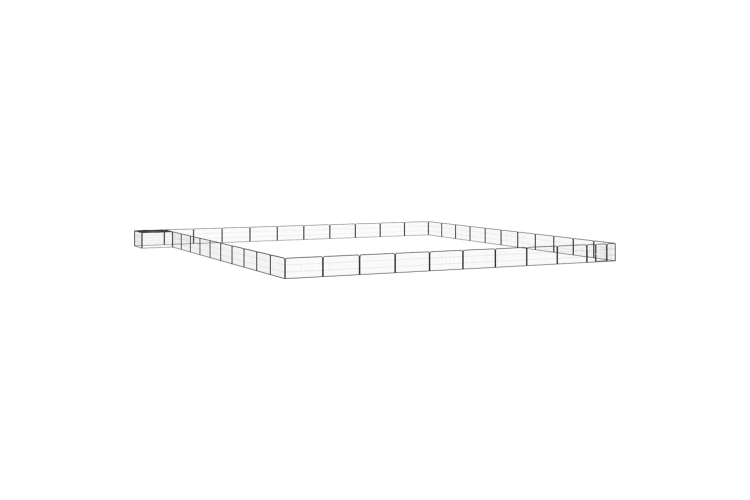 vidaXL 3115985 44-panel Dog Playpen Black 100x50cm Powder-coated Steel