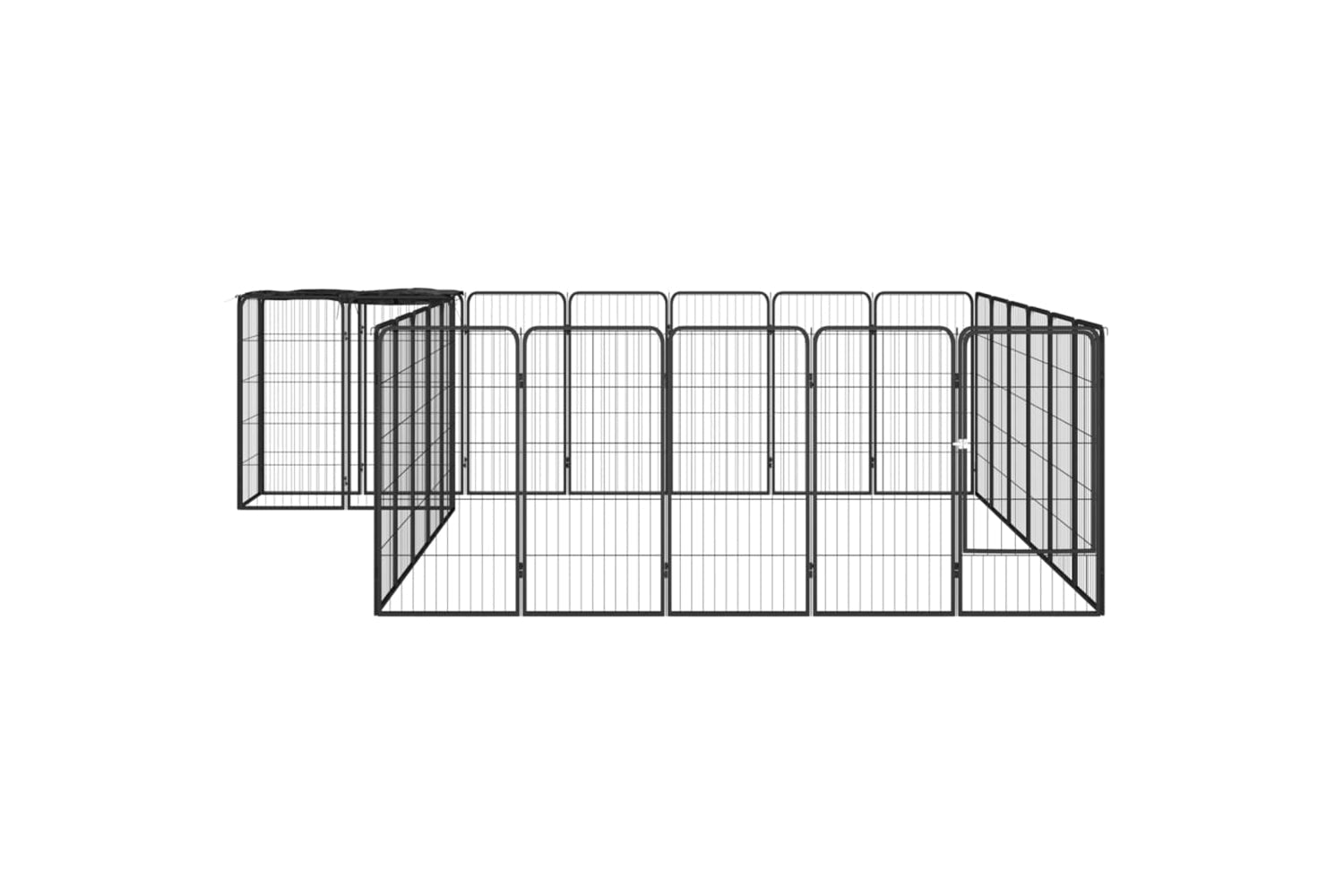 vidaXL 3115952 26-panel Dog Playpen Black 50x100cm Powder-coated Steel-2