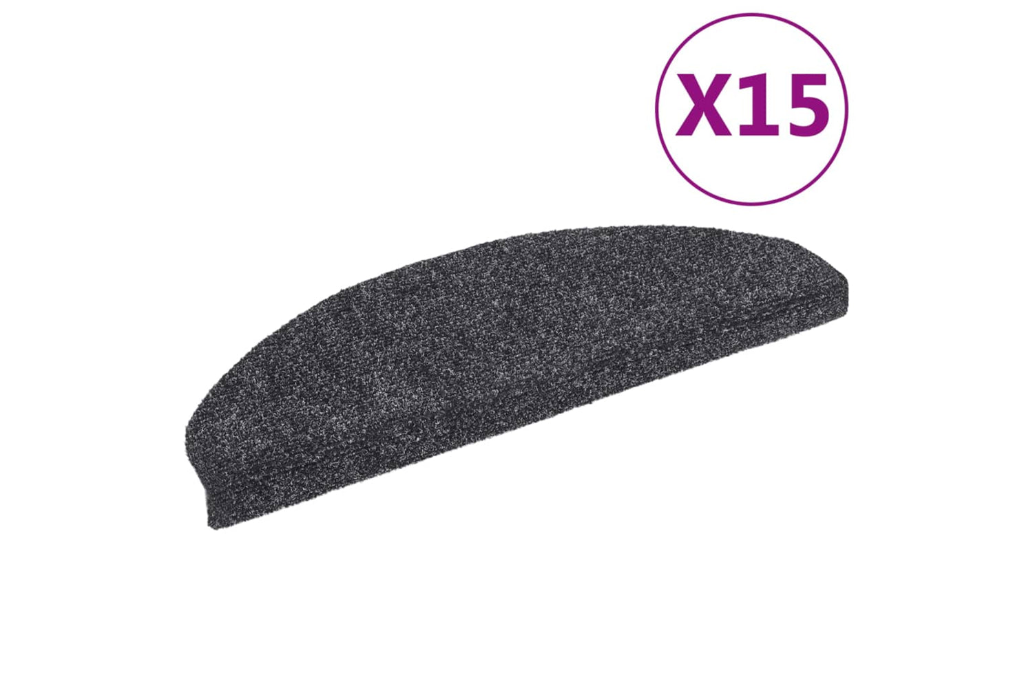 Vidaxl 132697 15pcs Self-adhesive Stair Mats Needle Punch 65x21x4cm Dark Grey