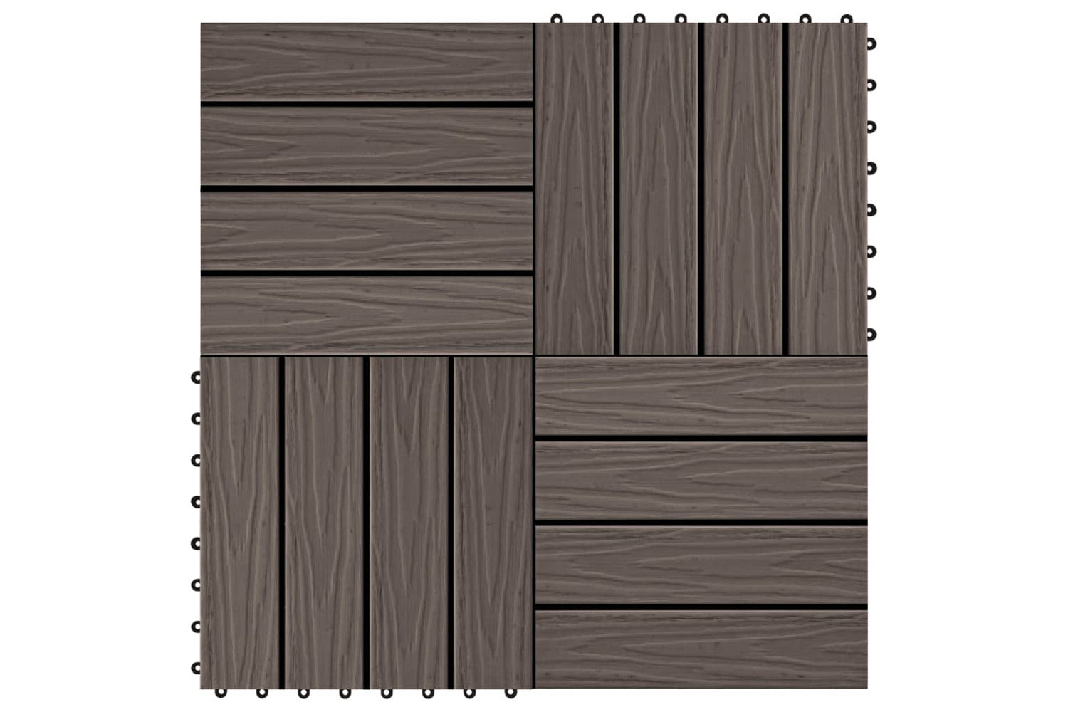 Vidaxl 45038 11 Pcs Decking Tiles Deep Embossed Wpc 30x30cm-2