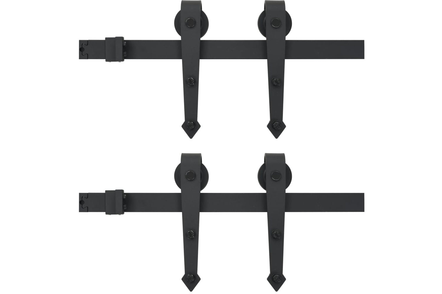 vidaXL 275606 Sliding Door Hardware Kit 2x183cm Steel Black-2