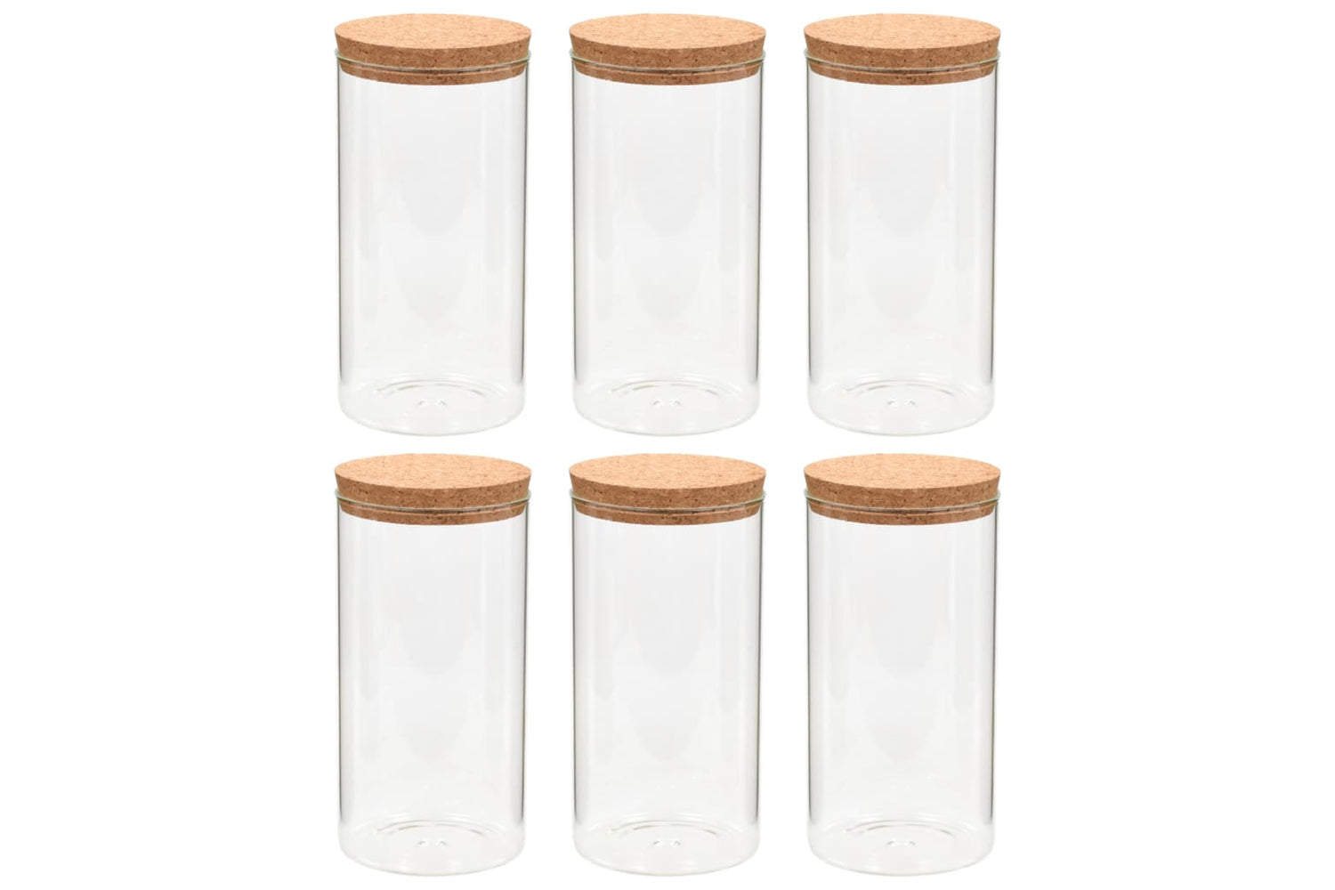 Vidaxl 50840 Storage Glass Jars With Cork Lid 6 Pcs 1100 Ml