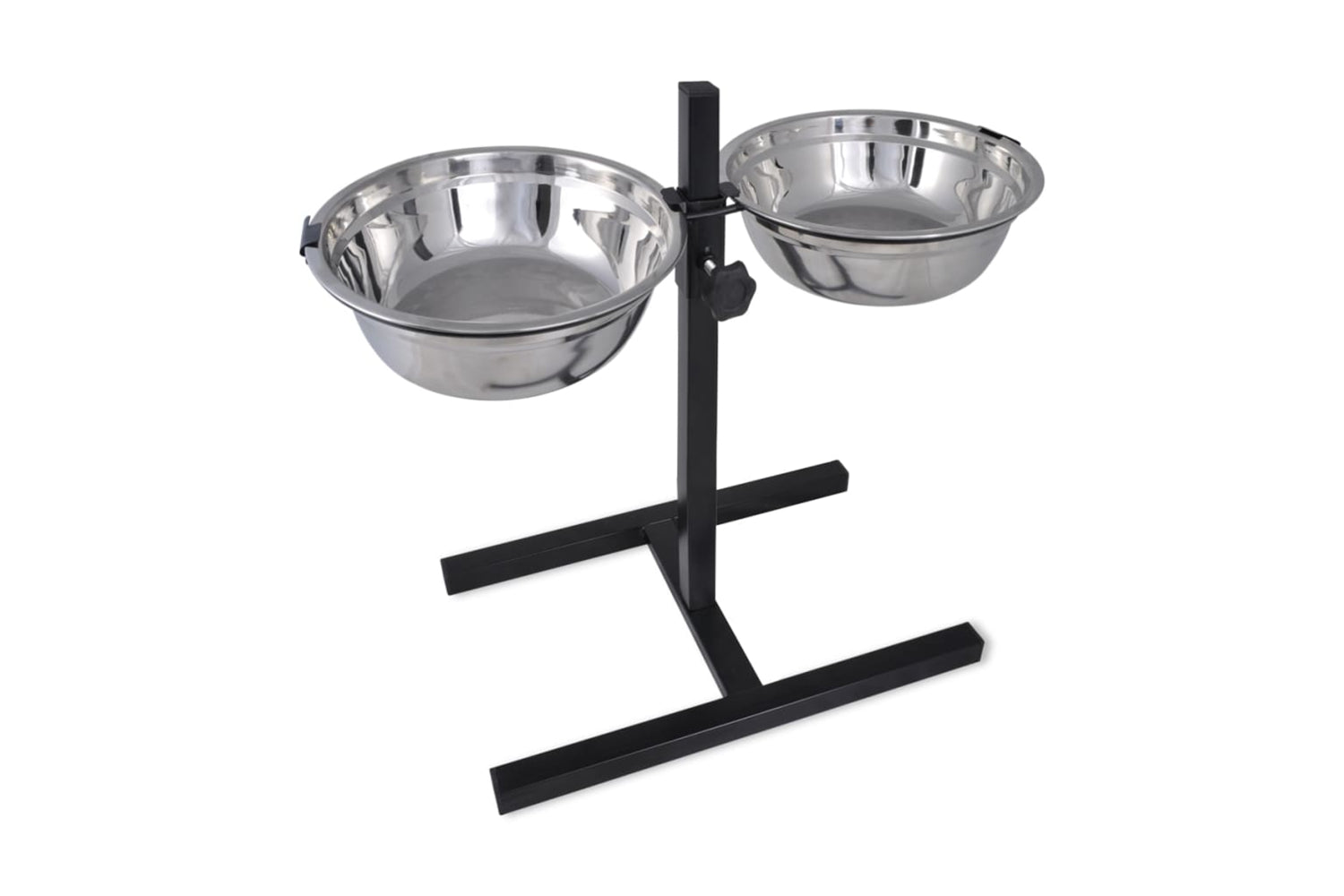 Vidaxl 170093 Adjustable Double Diner Pet Dog Feeding Stand & 2 X 4.1l Stainless Steel Bowls