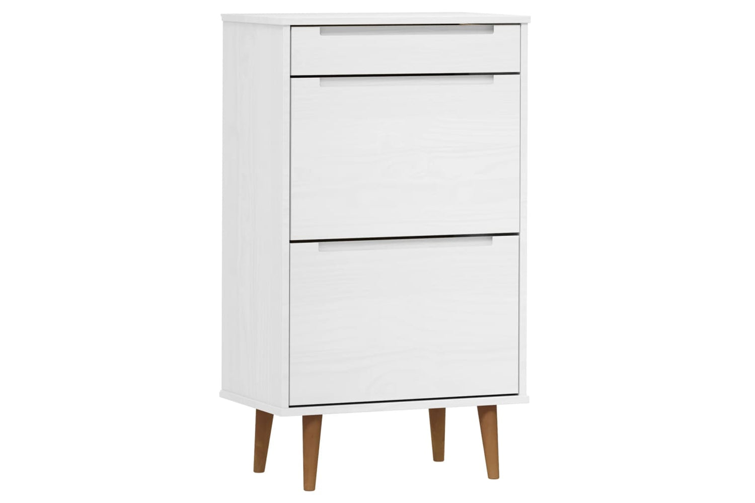 vidaXL 350526 Shoe Cabinet Molde White 59,5x35x103cm Solid Wood Pine