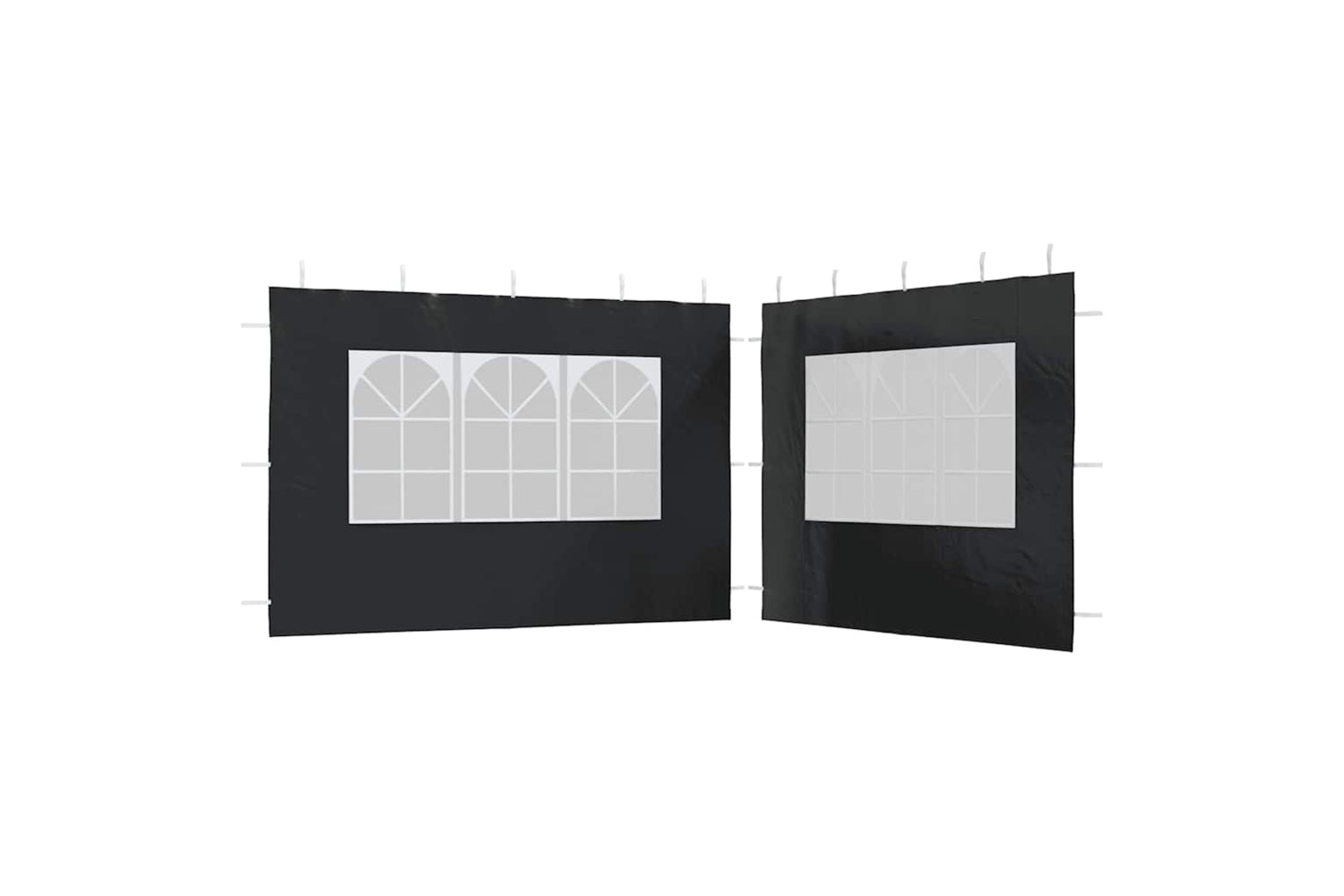 vidaXL Party Tent Sidewall 2 Pcs With Window Pe Anthracite