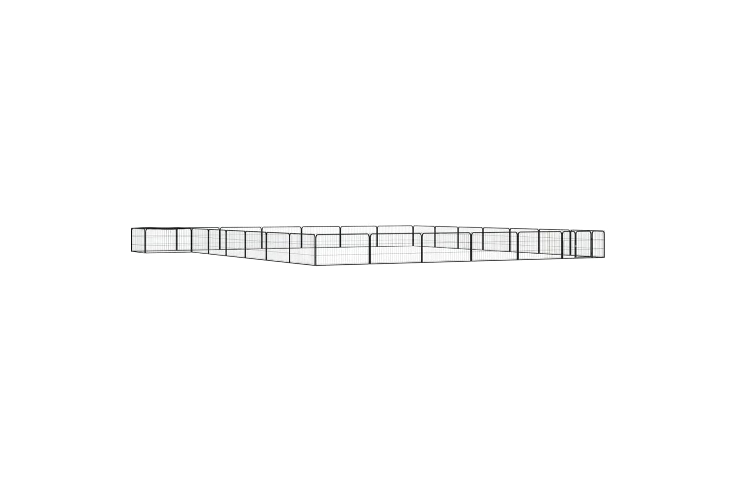 vidaXL 3115981 28-panel Dog Playpen Black 100x50cm Powder-coated Steel